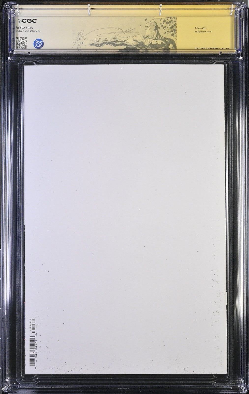 Batman #158 Hush Blank–Joker Sketch by Rafa Sandoval–Signed Original CGC SS 9.6