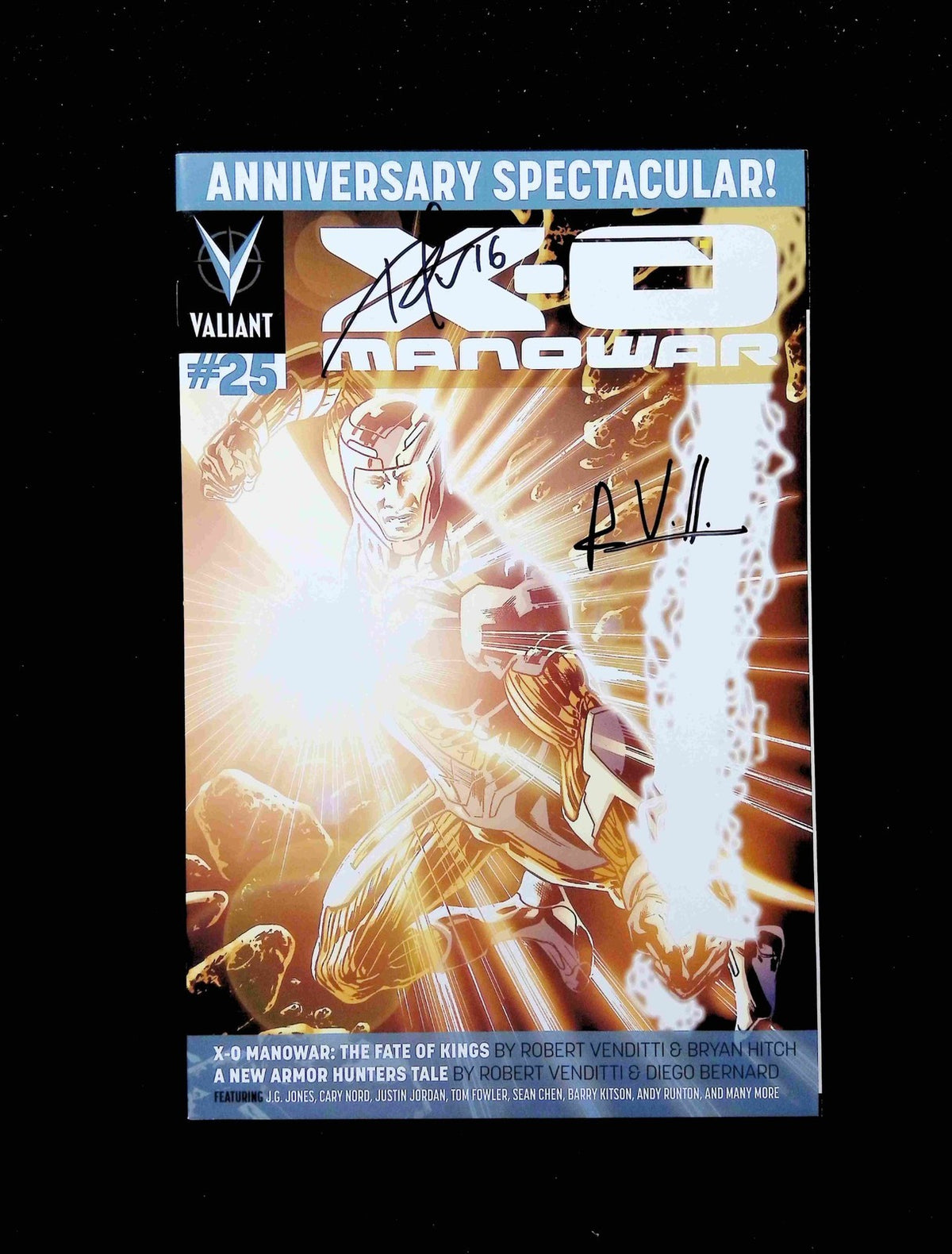 X-O Manowar #25B VALIANT 2014 VF/NM Hitch Variant Signed Robert Venditti/Runton