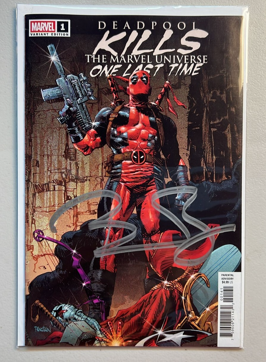 DEADPOOL KILLS MARVEL UNIVERSE ONE LAST TIME #1 VARIANT BEB PERCY SIGNED COA NM