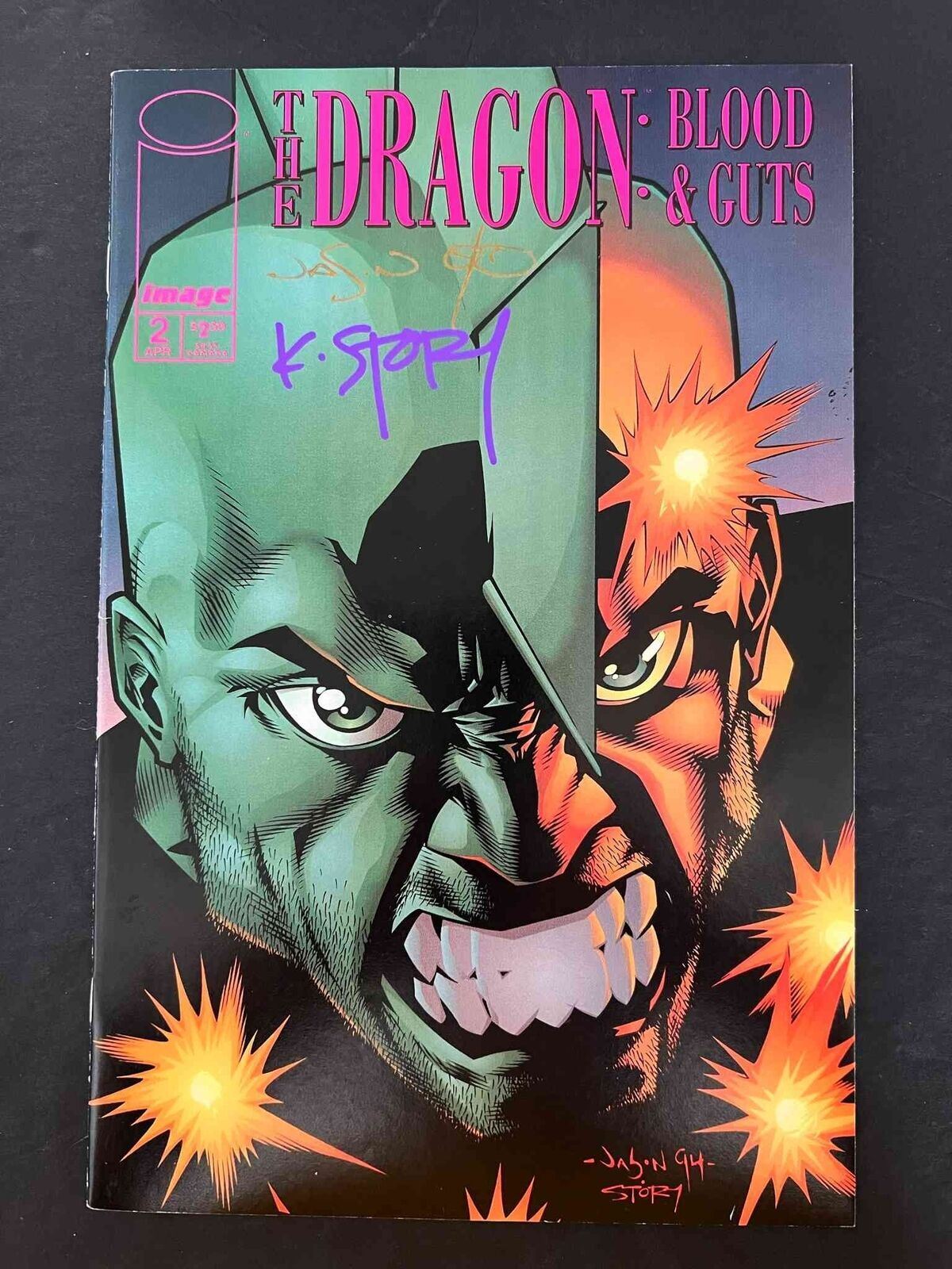 Dragon Blood And Guts #2  Image Comics 1995 Vf/Nm  Signed By K Story