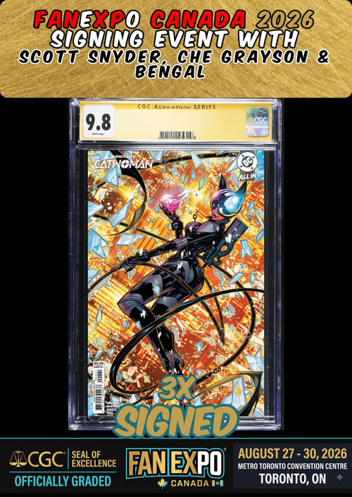 ABSOLUTE CATWOMAN #2 CGC SS 9.8 SNYDER/GRAYSON/BENGAL 3X SIGNED FANEXPO PRESALE