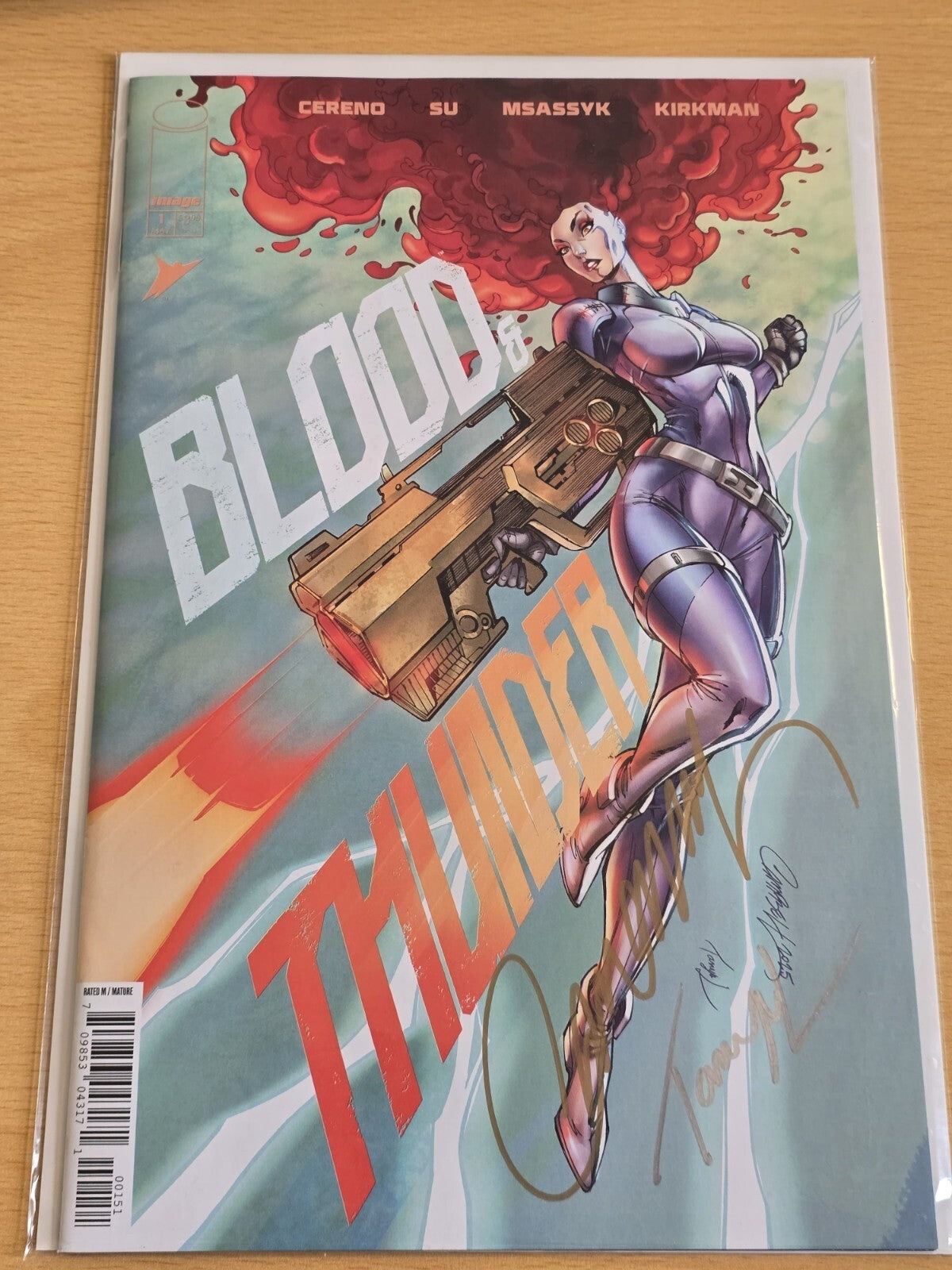 BLOOD & THUNDER #1 IMAGE 1:50 J SCOTT CAMPBELL & TANYA LEHOUX 2X SIGNED W/COA NM