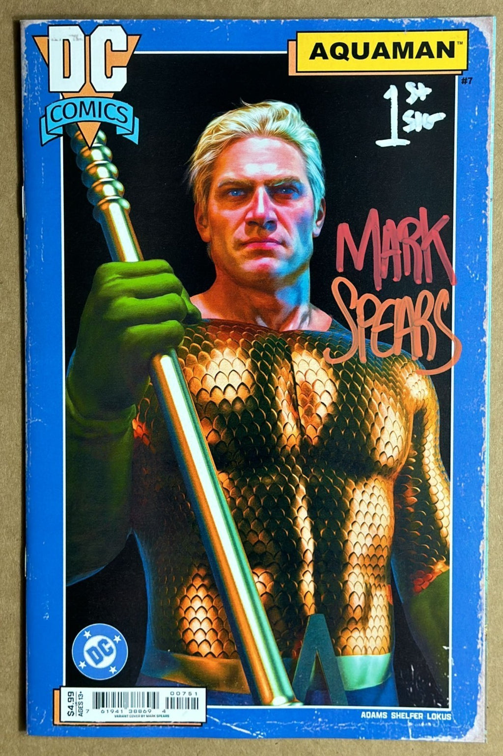 AQUAMAN #7 DC COMICS 2025 SIGNED/REMARKED MARK SPEARS VARIANT 1ST SIGNED NM