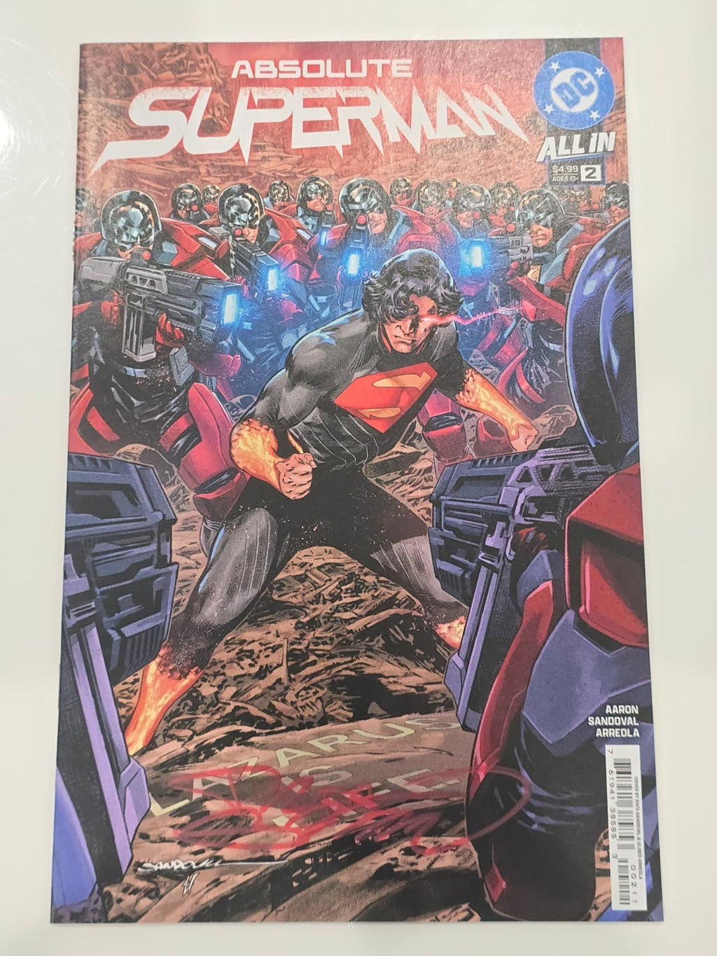 ABSOLUTE SUPERMAN #2 DC 2025 CVR A 1ST PRINT SIGNED BY RAFA SANDOVAL W/COA NM