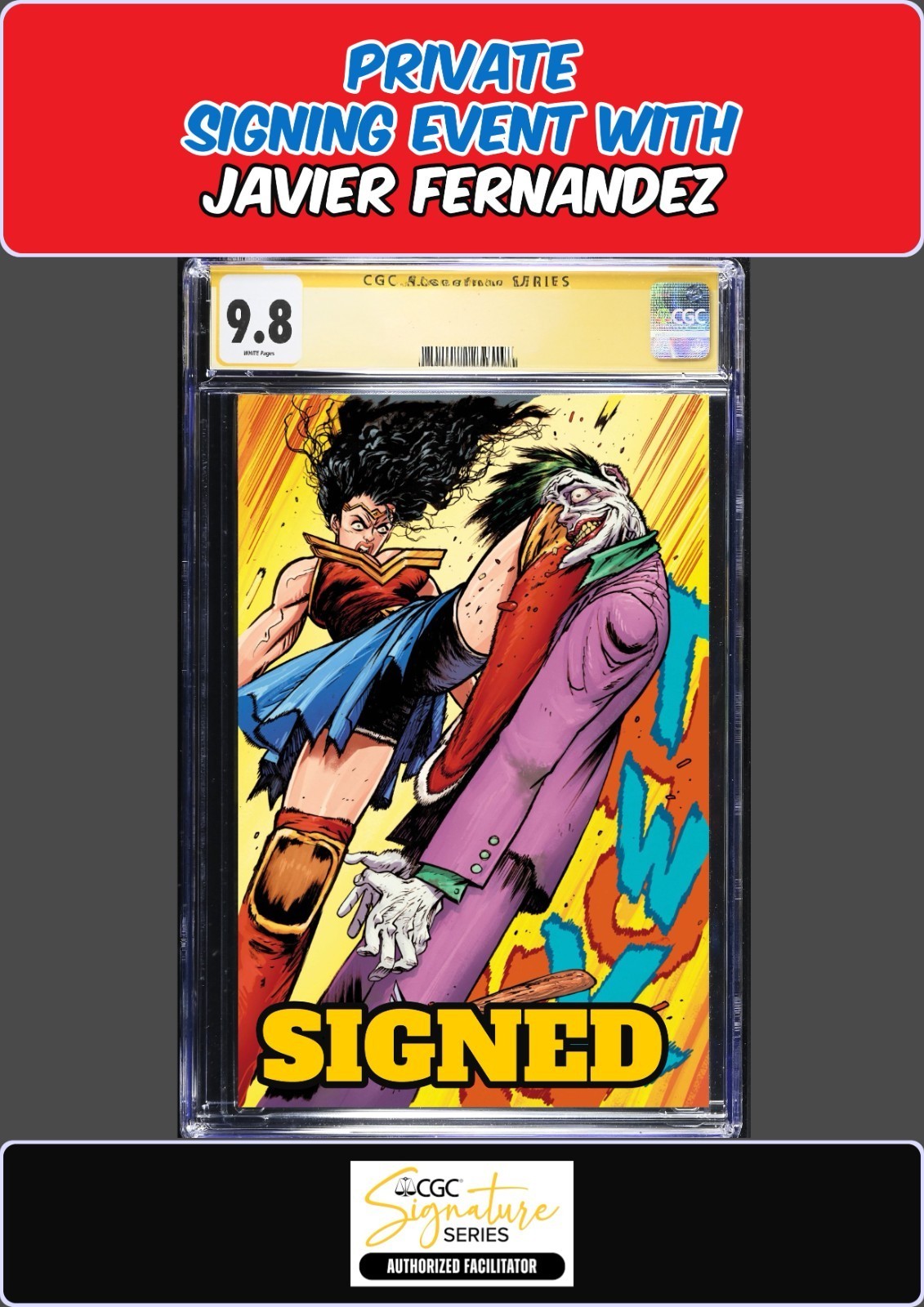 DC K.O. #2 WARREN JOHNSON CGC SS 9.8 JAVIER FERNANDEZ PRIVATE SIGNING PRESALE