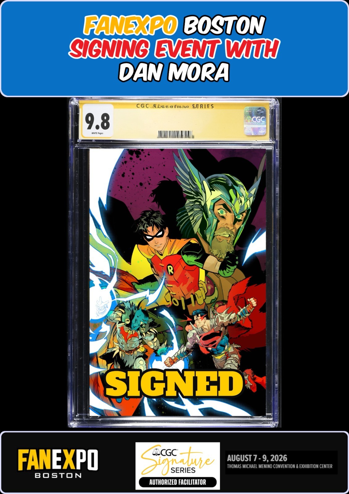 WORLD'S FINEST #53 CGC SS 9.8 DAN MORA SIGNED FANEXPO BOSTON PRESALE