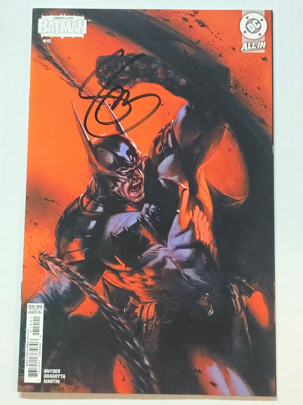 ABSOLUTE BATMAN #10 GABRIELE DELL'OTTO DC 1ST PRINT SIGNED SCOTT SNYDER W/COA NM