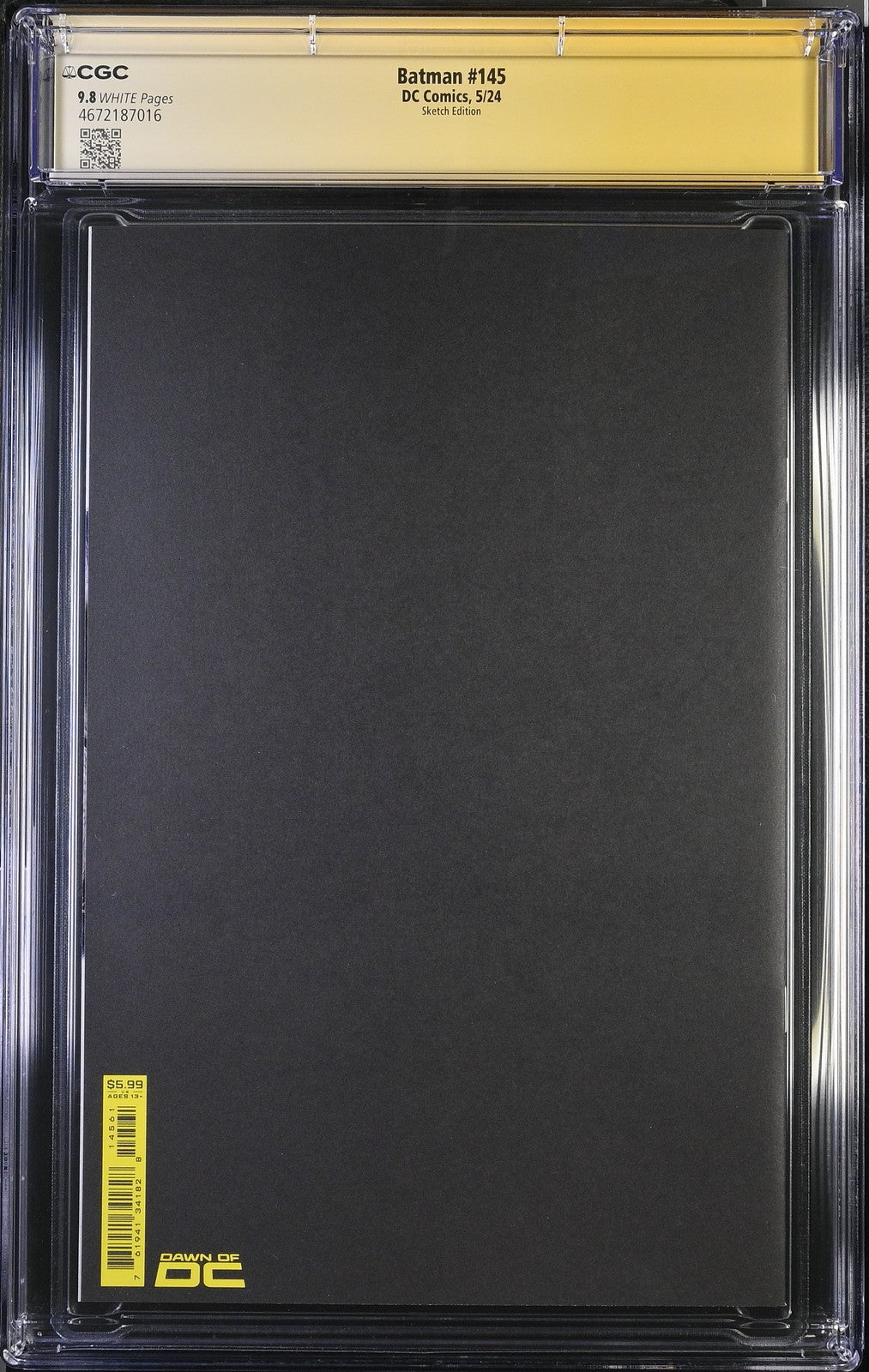 BATMAN #145 DC 2024 BLANK COVER GABRIELE DELL'OTTO SKETCHED/SIGNED CGC SS 9.8