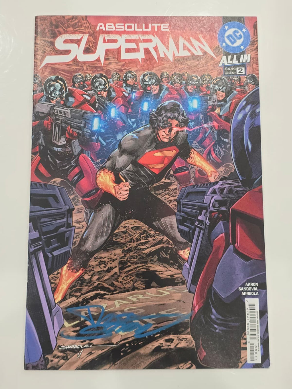 ABSOLUTE SUPERMAN #2 DC 2025 CVR A 1ST PRINT SIGNED BY RAFA SANDOVAL W/COA NM