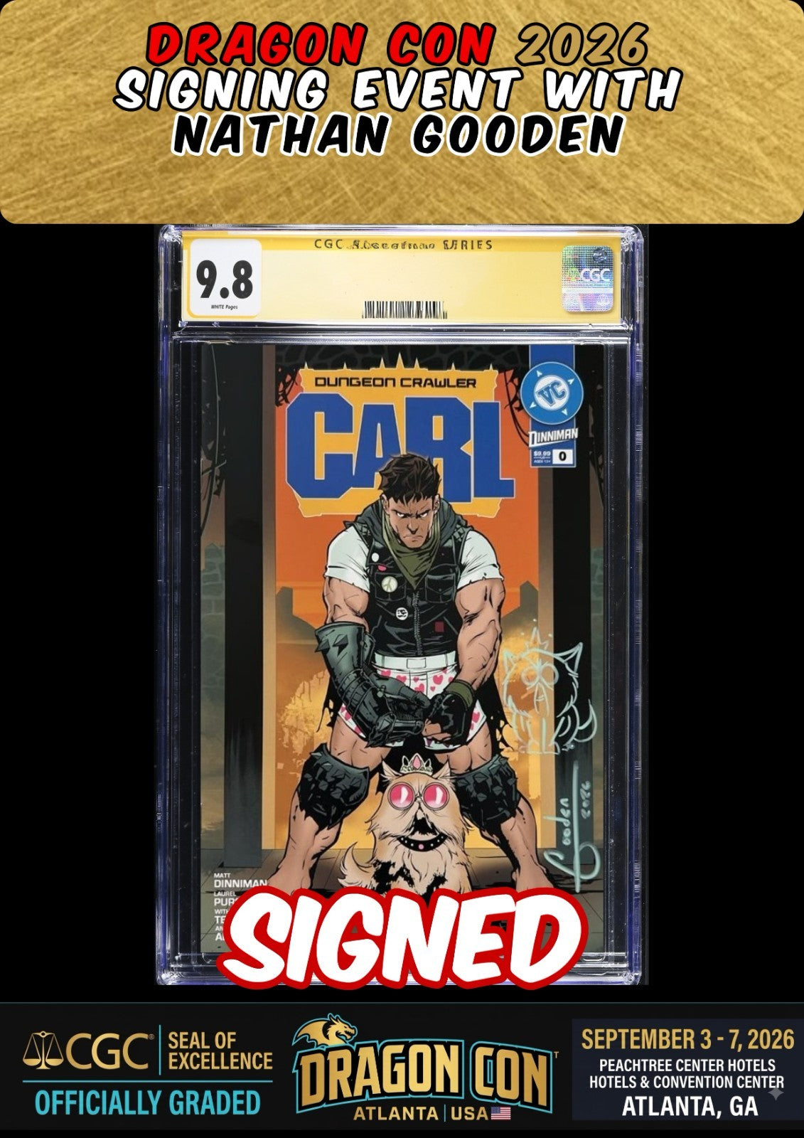 DUNGEON CRAWLER CARL SPECIAL EDITION #0 NATHAN GOODEN CGC SS 9.8 SIGNED PRESALE