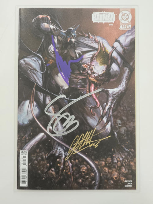 ABSOLUTE BATMAN #15 DC 2ND PRINT 3X SIGNED SCOTT SNYDER/DELL'OTTO/JOCK W/COA NM