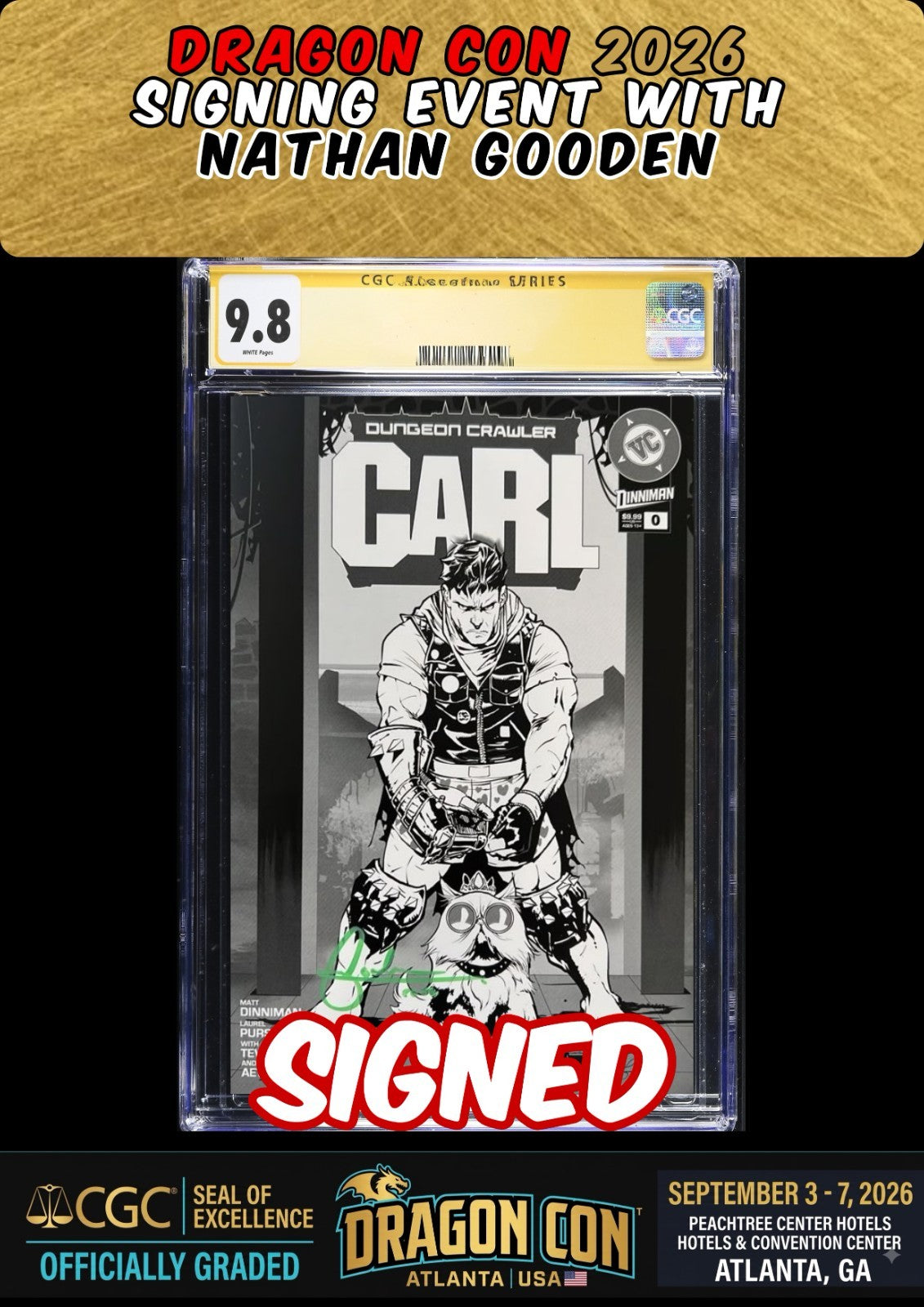 DUNGEON CRAWLER CARL SPECIAL EDITION #0 NATHAN GOODEN CGC SS 9.8 SIGNED PRESALE