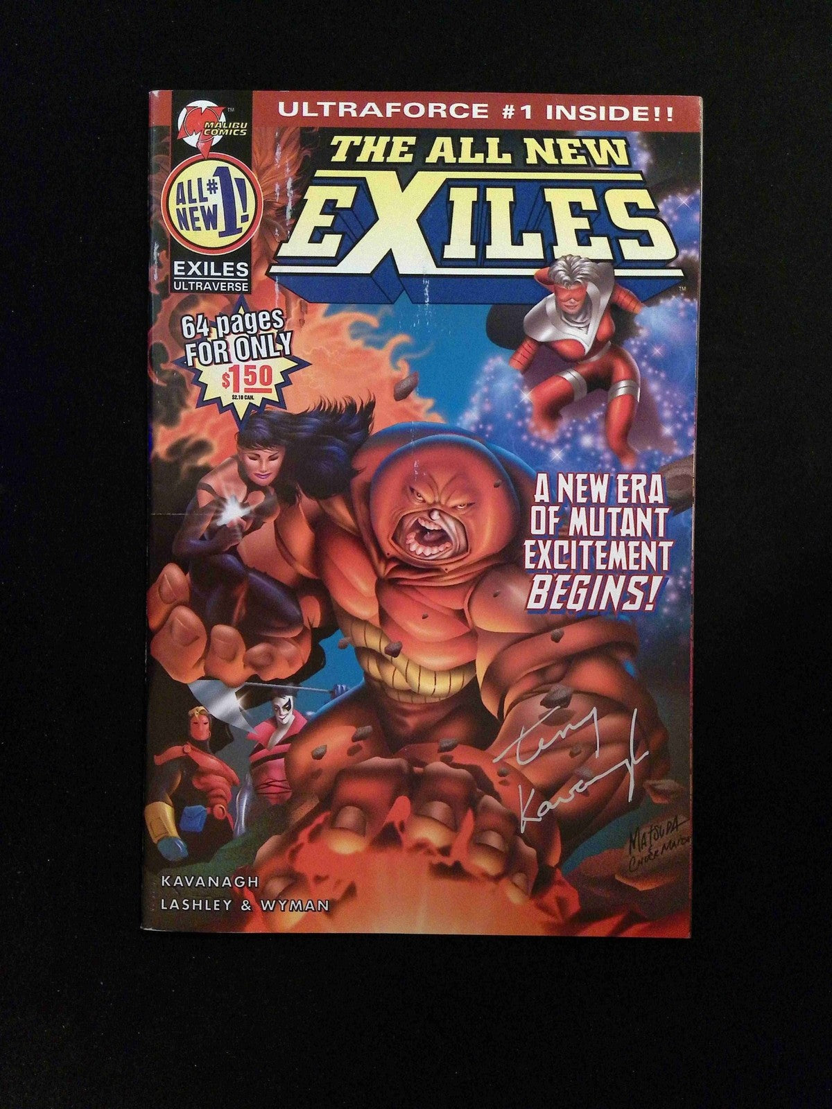 Exiles #1B Malibu 1995 VF+  Matsuda & Moncuse Variant SIGNED TERRY KAVANAGH