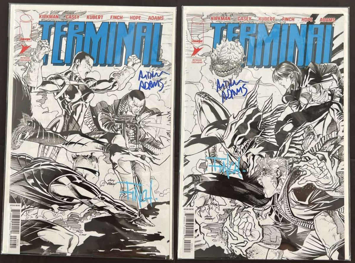 TERMINAL #1 ASHCAN 2X SIGNED DAVID FINCH/ARTHUR ADAMS EXCLUSIVE SET NM W/COA