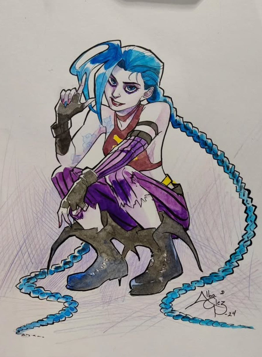 Alba Glez Original Sketch • Custom Commission - On Blank Cover - CGC/RAW