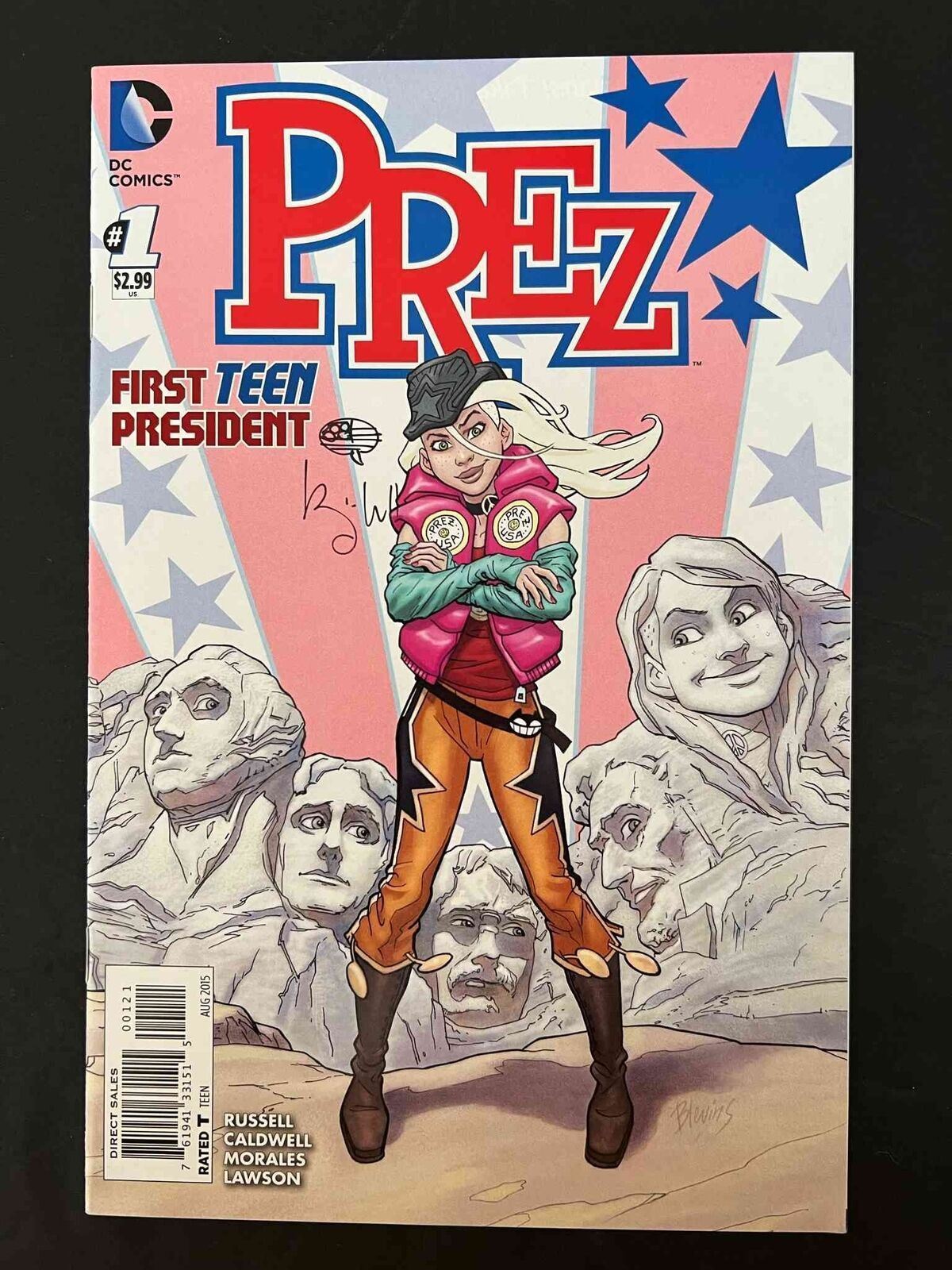 Prez #1B (2Nd Series) Dc 2015 Vf/Nm  Variant Cover Signed By Ben Caldwell