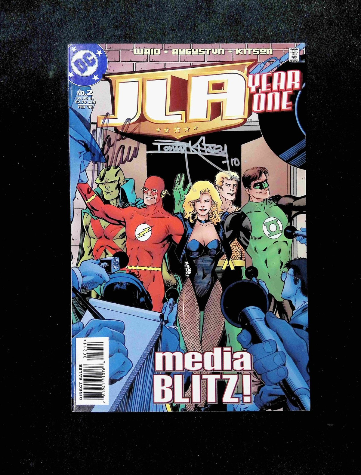 JLA Year One #2  DC Comics 1998 VF+  2x Signed Mark Waid/Barry Kitson