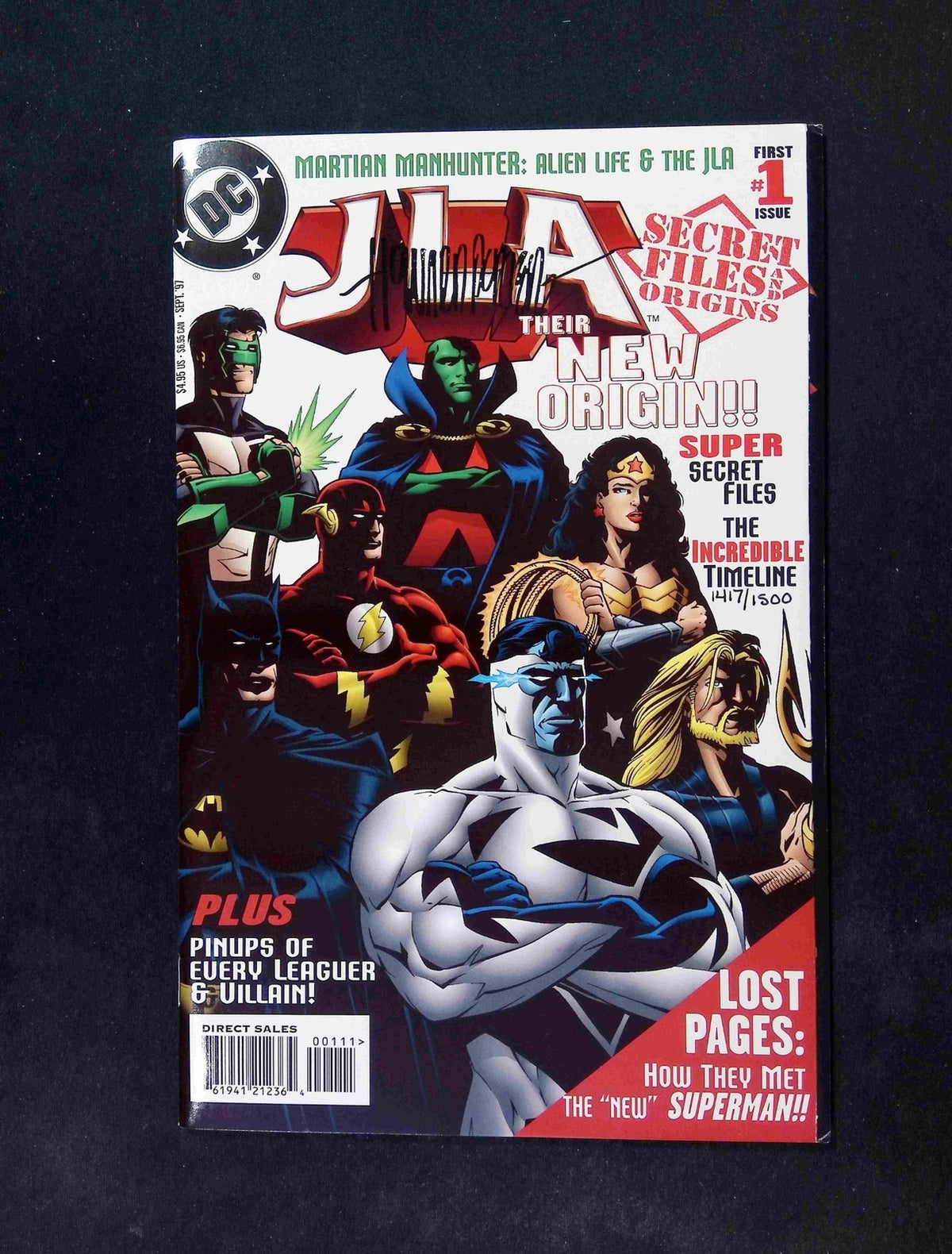 JLA Secret Files #1  DC Comics 1997 NM  Signed By Howard Porter