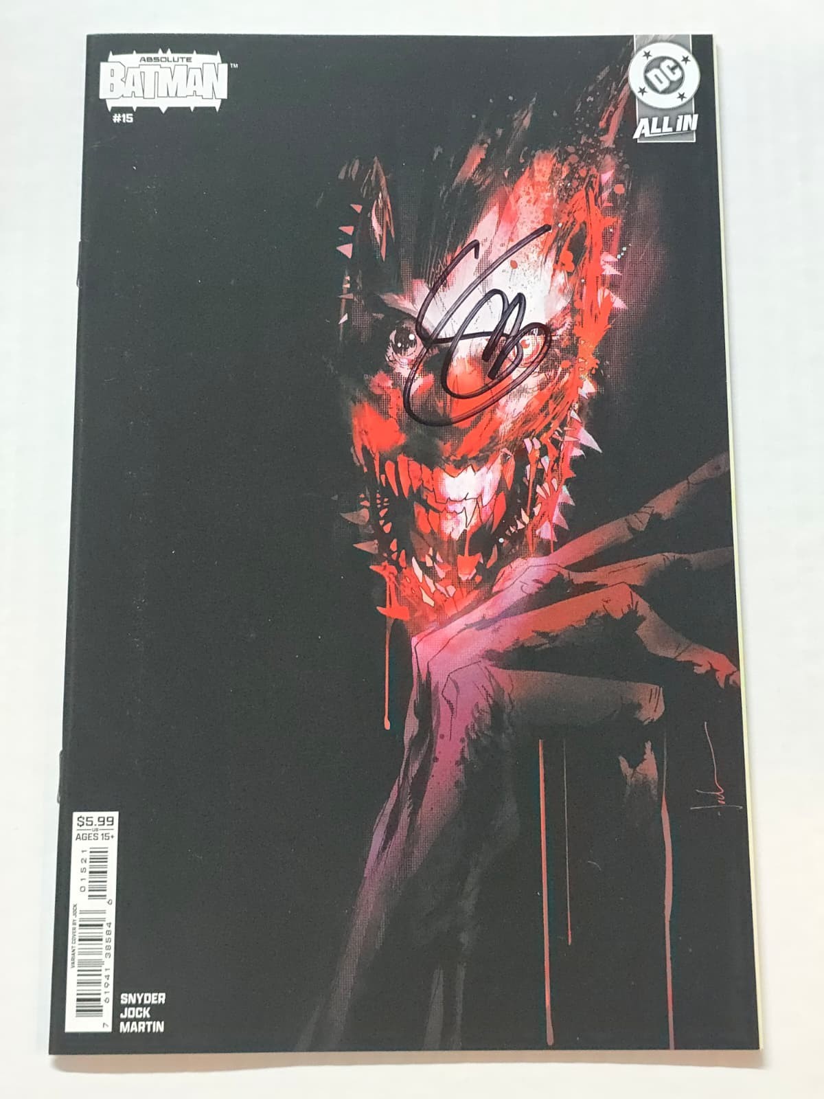 ABSOLUTE BATMAN #15 JOCK DC 1ST PRINT SIGNED SCOTT SNYDER W/COA NM