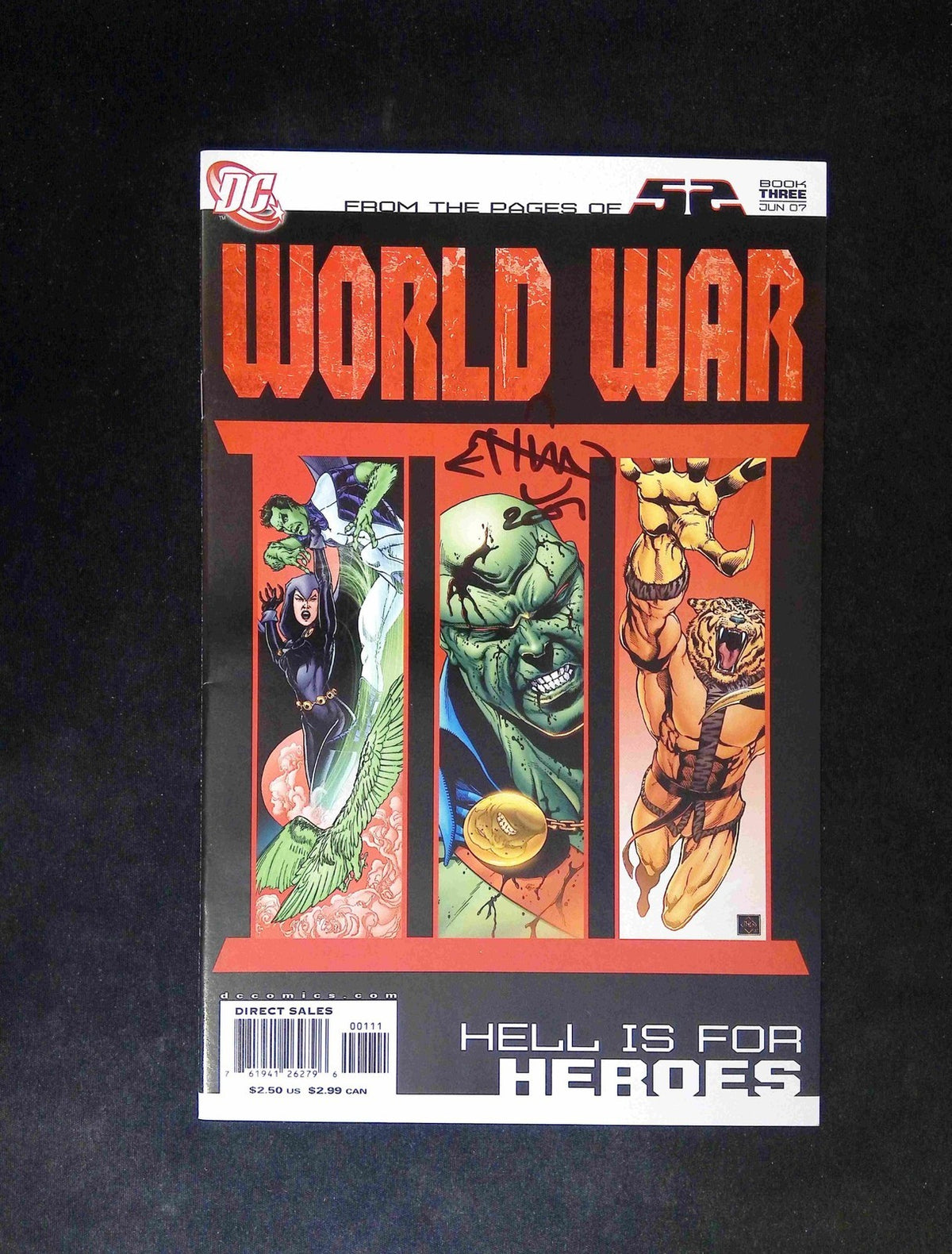 World War III #3  DC Comics 2007 VF/NM  Signed By Ethan Van Scivier
