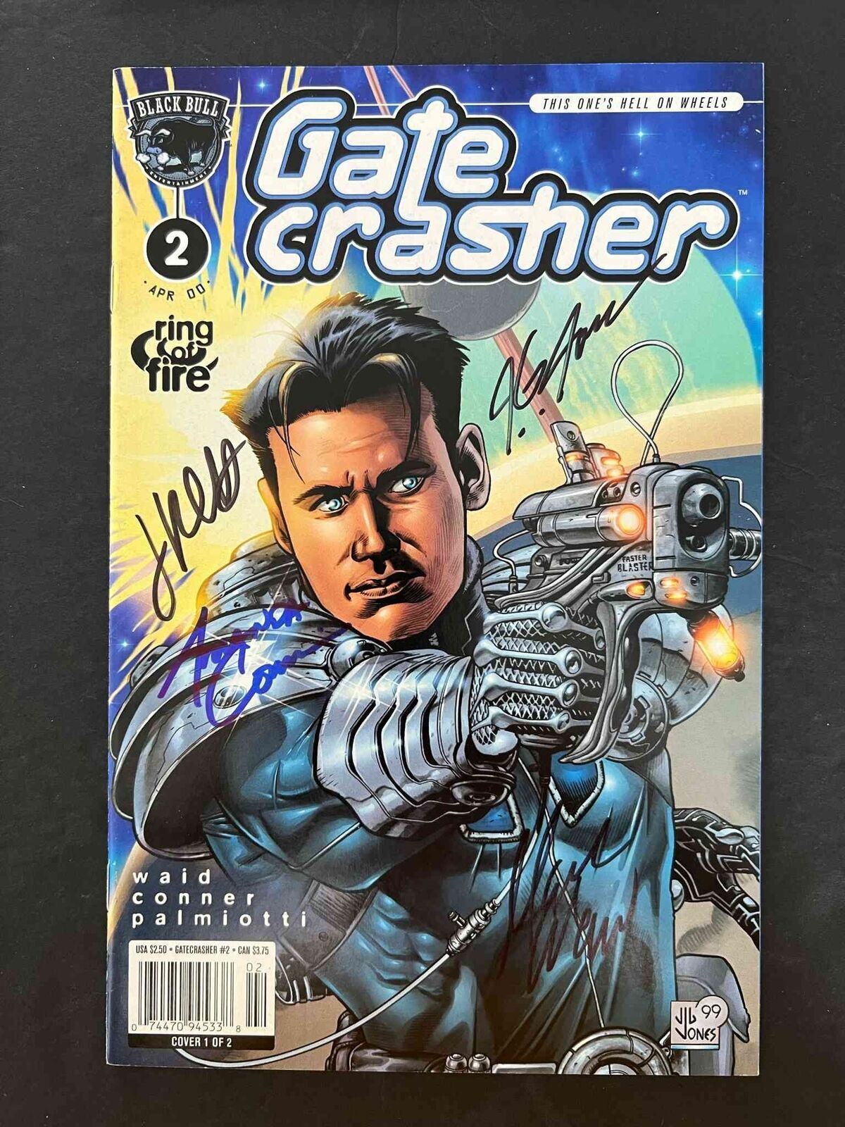 Gatecrasher Ring Of Fire #2 Black Bull 2000 Vf Signed By Waid,Conner,Palmiotti