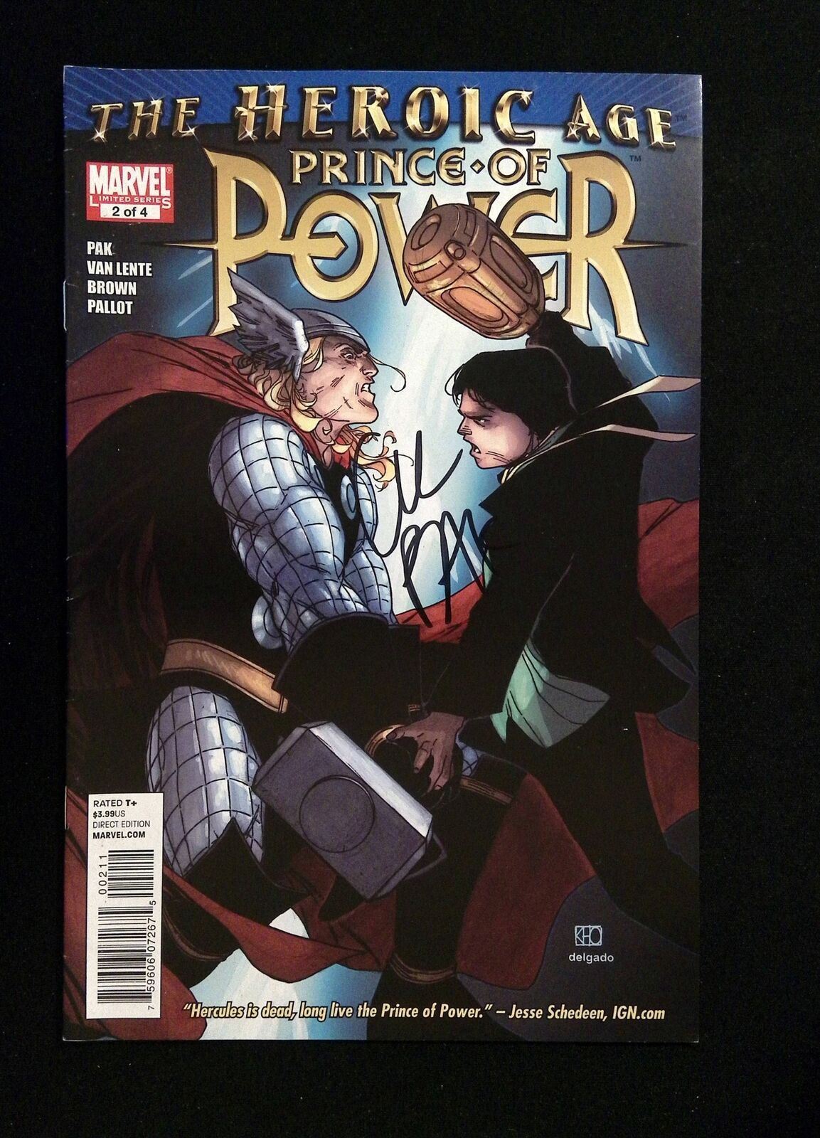 Heroic Age Prince Of Power #2  Marvel Comics 2010 VF+  SIGNED BY GREG PAK