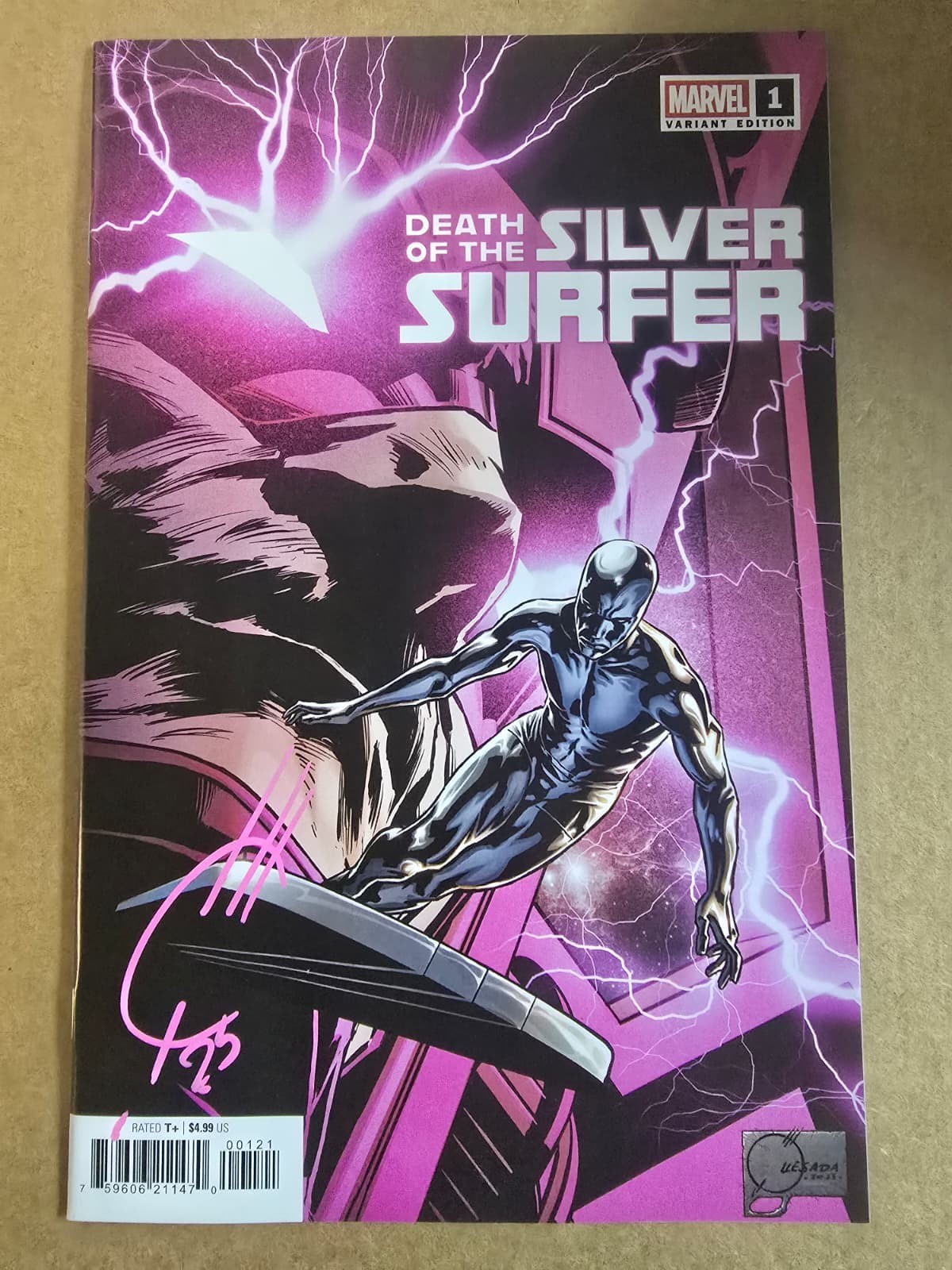 DEATH OF THE SILVER SURFER #1 MARVEL 2025 SIGNED JOE QUESADA VARIANT NM W/COA