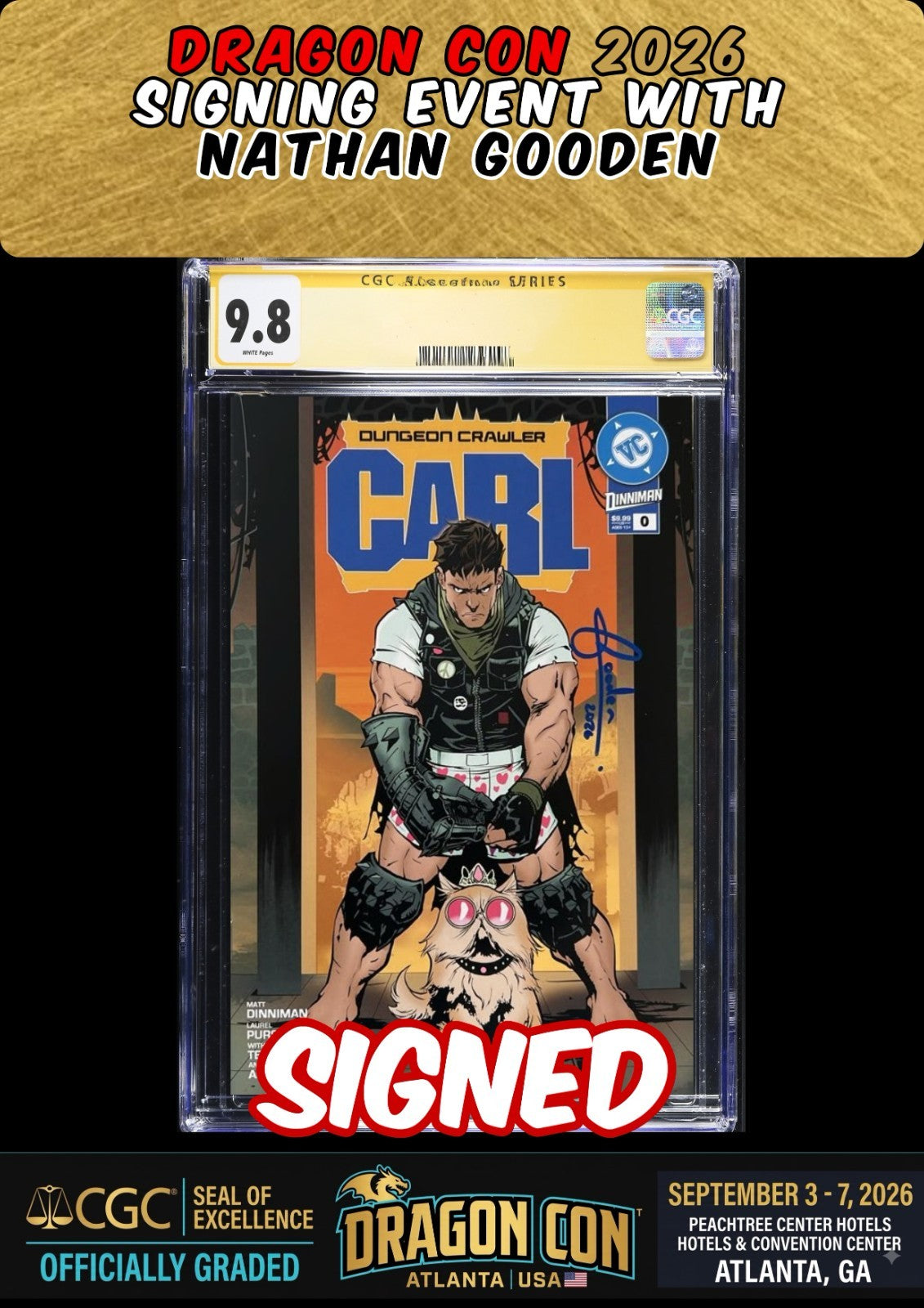 DUNGEON CRAWLER CARL SPECIAL EDITION #0 NATHAN GOODEN CGC SS 9.8 SIGNED PRESALE
