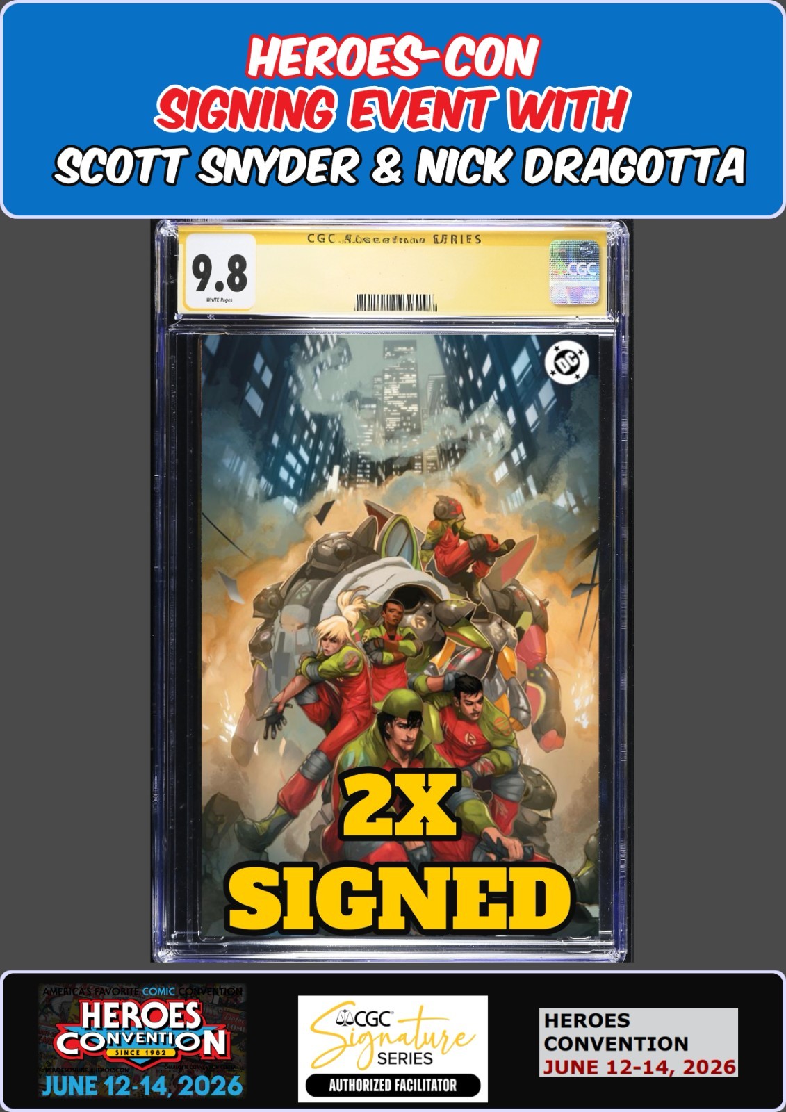ABSOLUTE BATMAN #20 AGUILLO FOIL CGC SS 9.8 SNYDER/DRAGOTTA HEROESCON 2X PRESALE