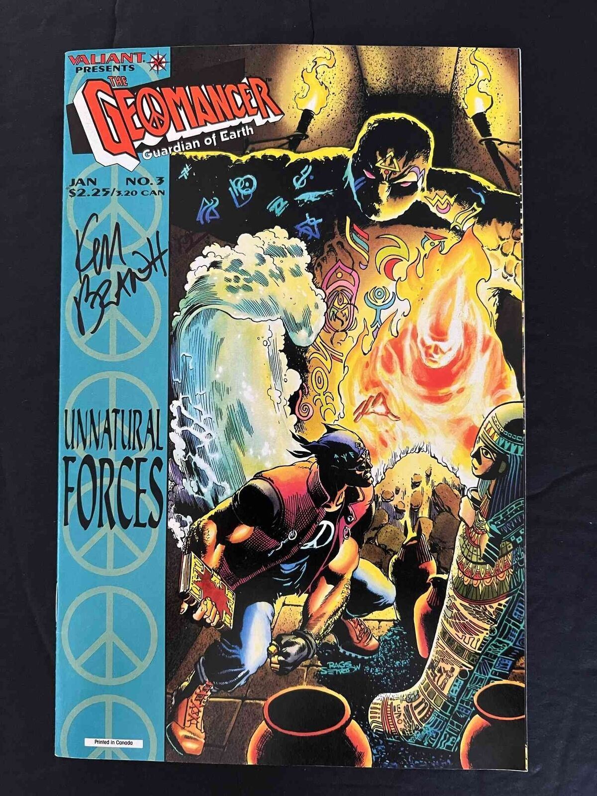 Geomancer #3  Valiant Comics 1995 Nm-  Signed By Ken Branch