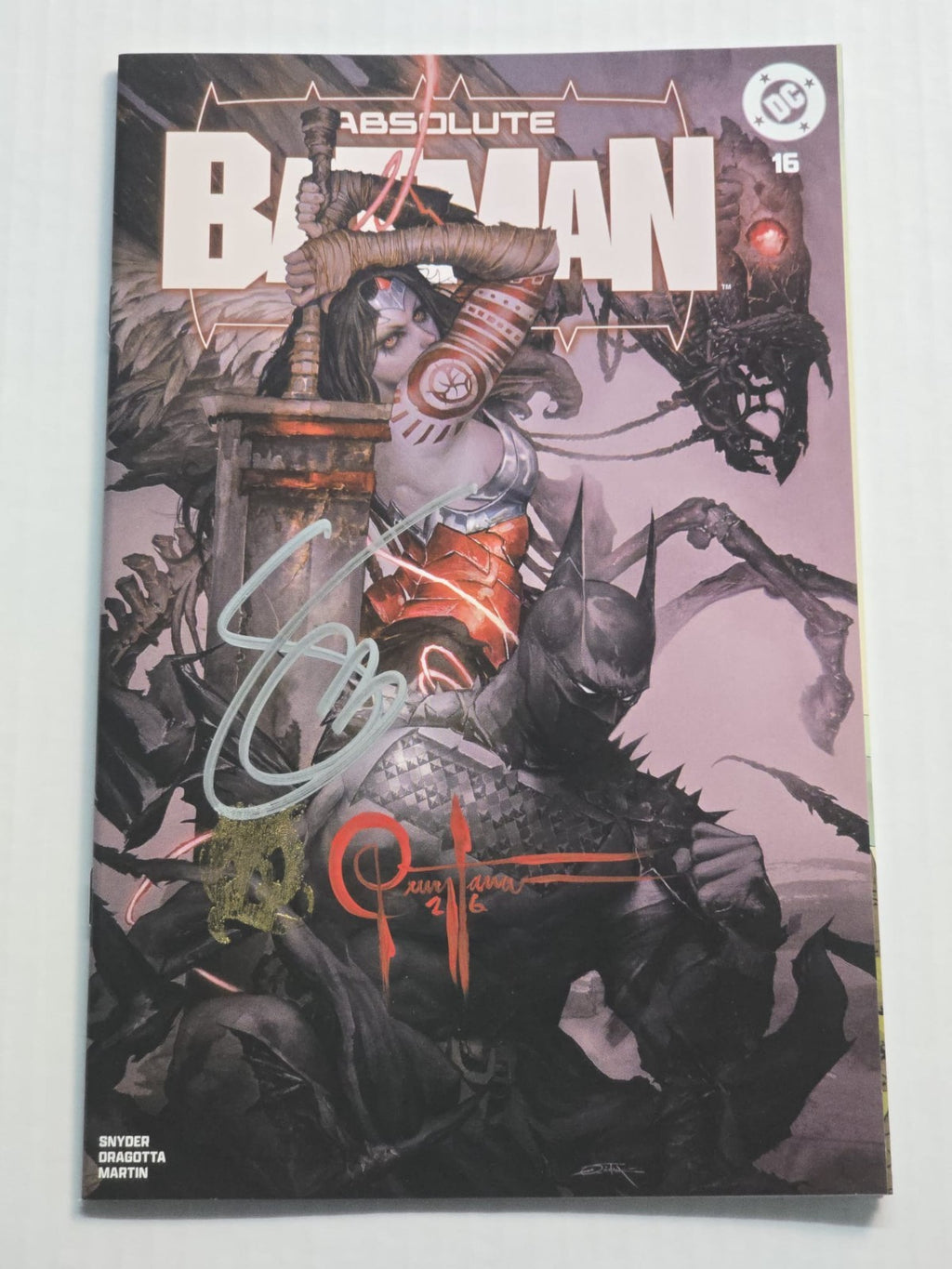 ABSOLUTE BATMAN #15 EXCLUSIVE 2X SIGNED DAN QUINTANA/SCOTT SNYDER COA 1000 LTD