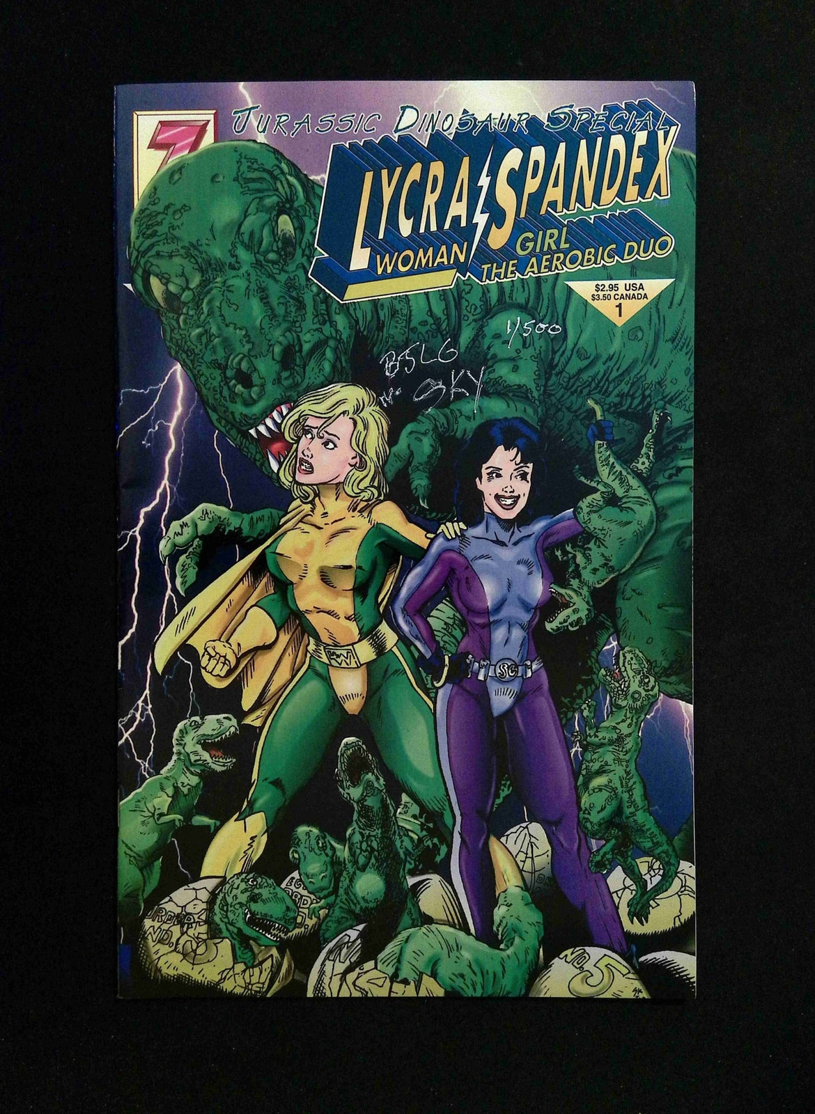 Lycra Woman & Spandex Girl Jurassic Dinosaur Special #1 1993 VF+ 2x SIGNED