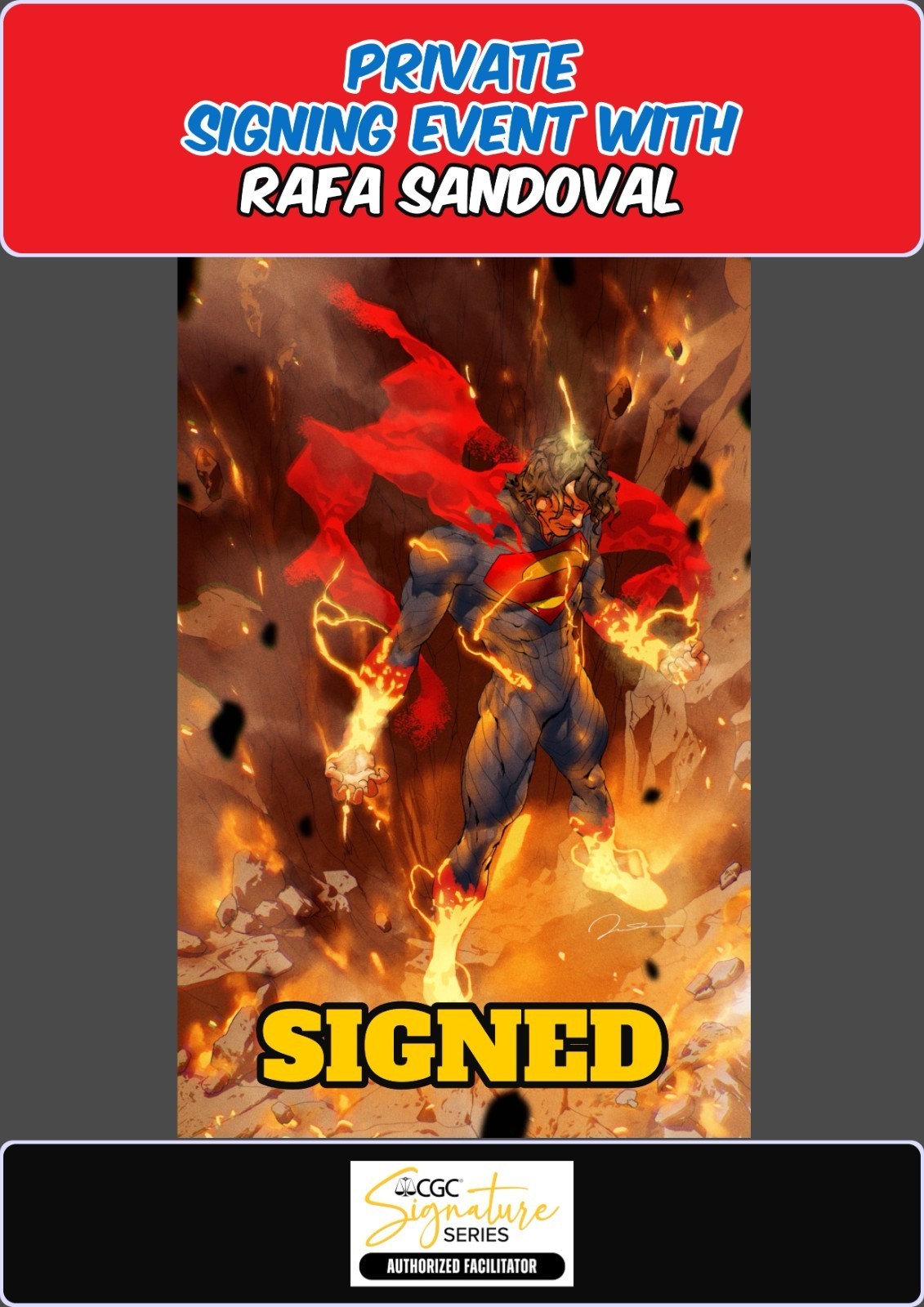 ABSOLUTE SUPERMAN #14 PAREL RAW RAFA SANDOVAL PRIVATE SIGNING PRESALE W/COA NM