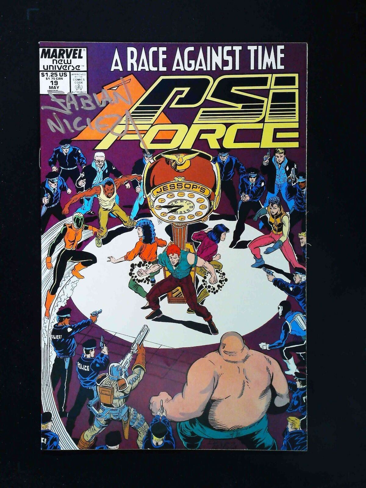 Psi-Force #19  Marvel Comics 1988 Nm-  Signed By Fabian Nicieza