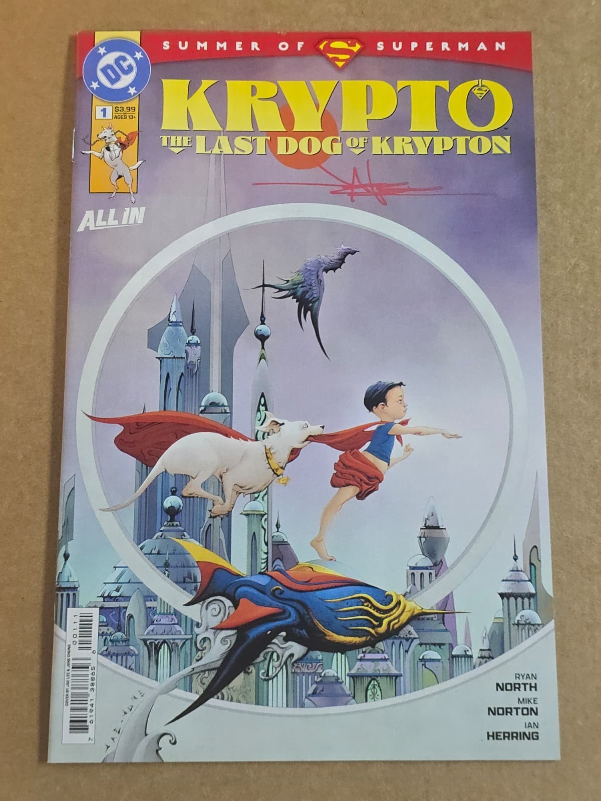 KRYPTO THE LAST DOG OF KRYPTON #1 MARVEL 2025 SIGNED JAE LEE MAIN COVER NM W/COA