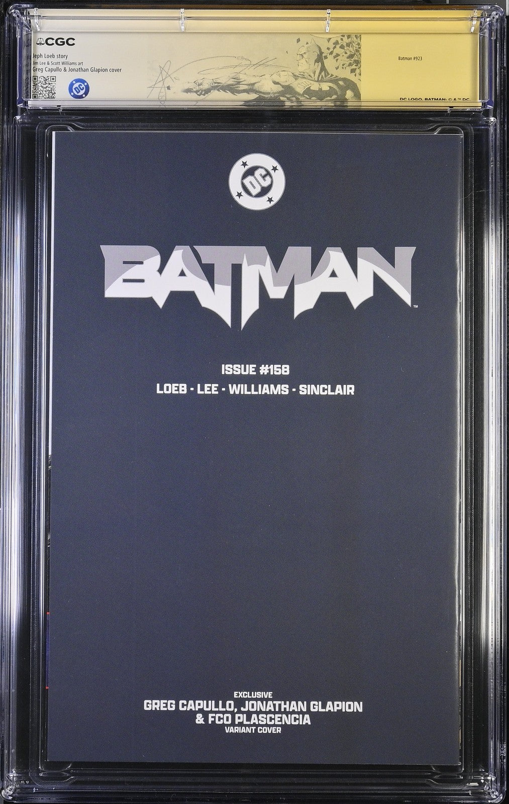 BATMAN #158 HUSH 2 MEGACON/FANEXPO EXCLUSIVE CAPULLO/SNYDER 2X SIGNED CGC SS 9.8