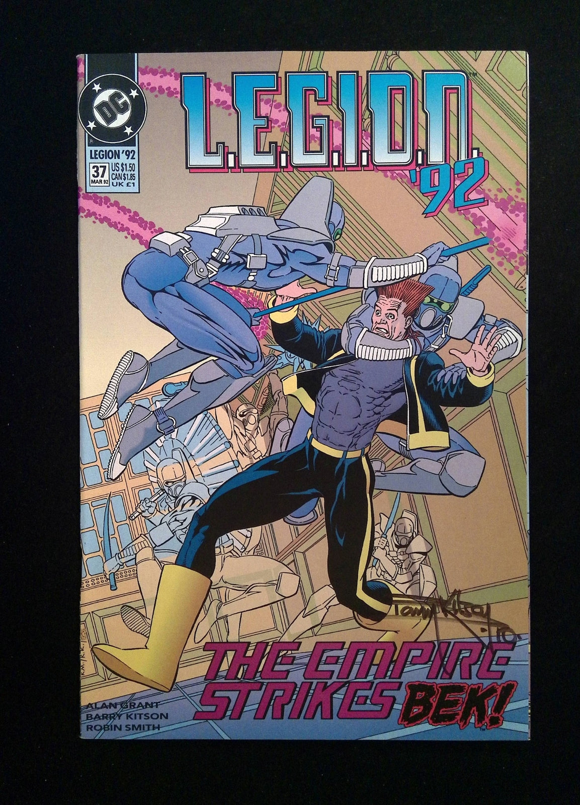 Legion #37  DC Comics 1992 NM-  SIGNED BY BARRY KITSON