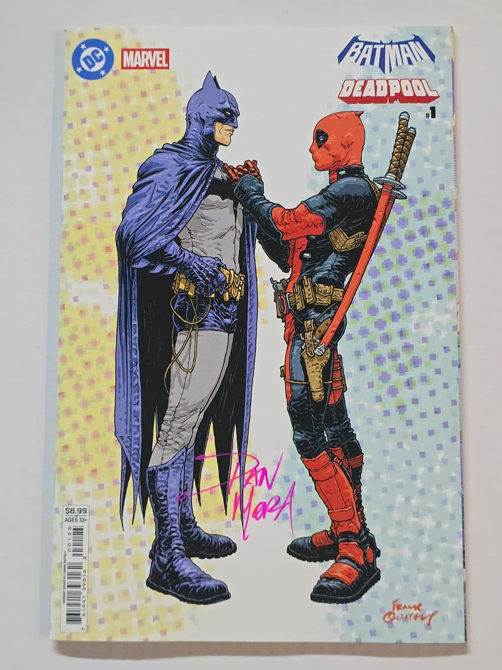 BATMAN DEADPOOL #1 DC FRANK QUITELY VARIANT SIGNED BY DAN MORA W/COA NM