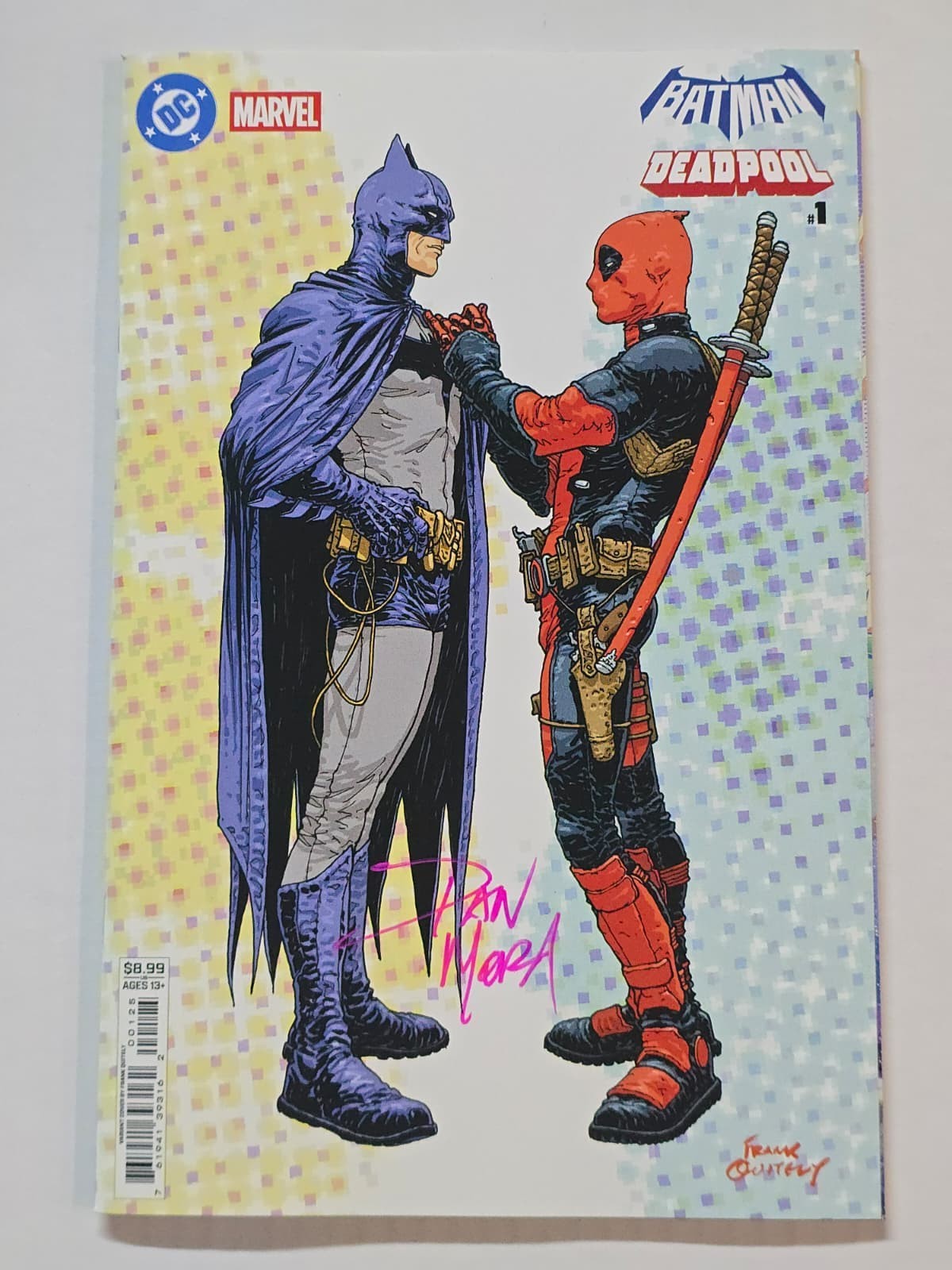 BATMAN DEADPOOL #1 DC FRANK QUITELY VARIANT SIGNED BY DAN MORA W/COA NM