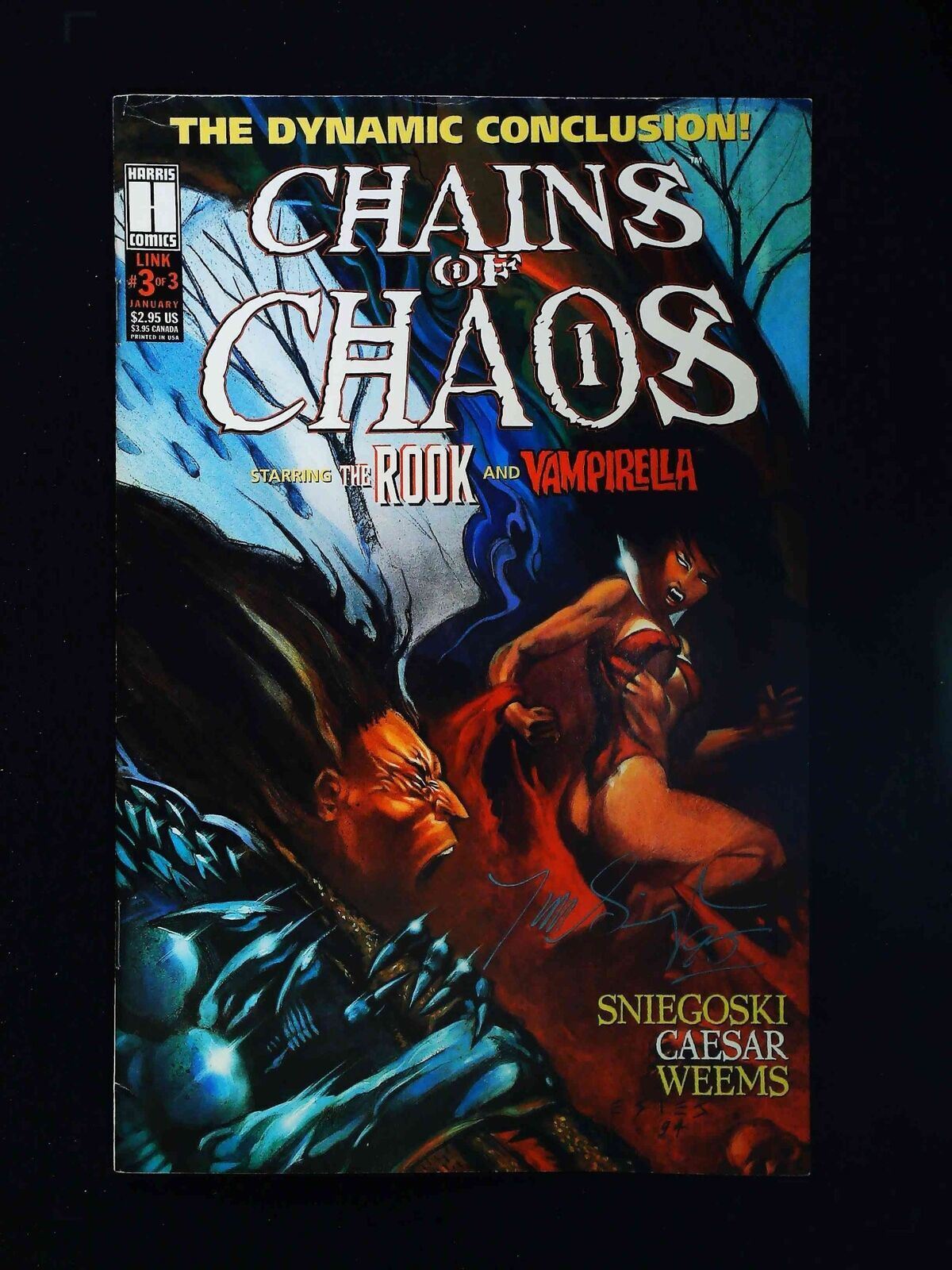 Chains Of Chaos #3  Avatar Comics 1995 Fn/Vf  Signed Tom Sniegosky