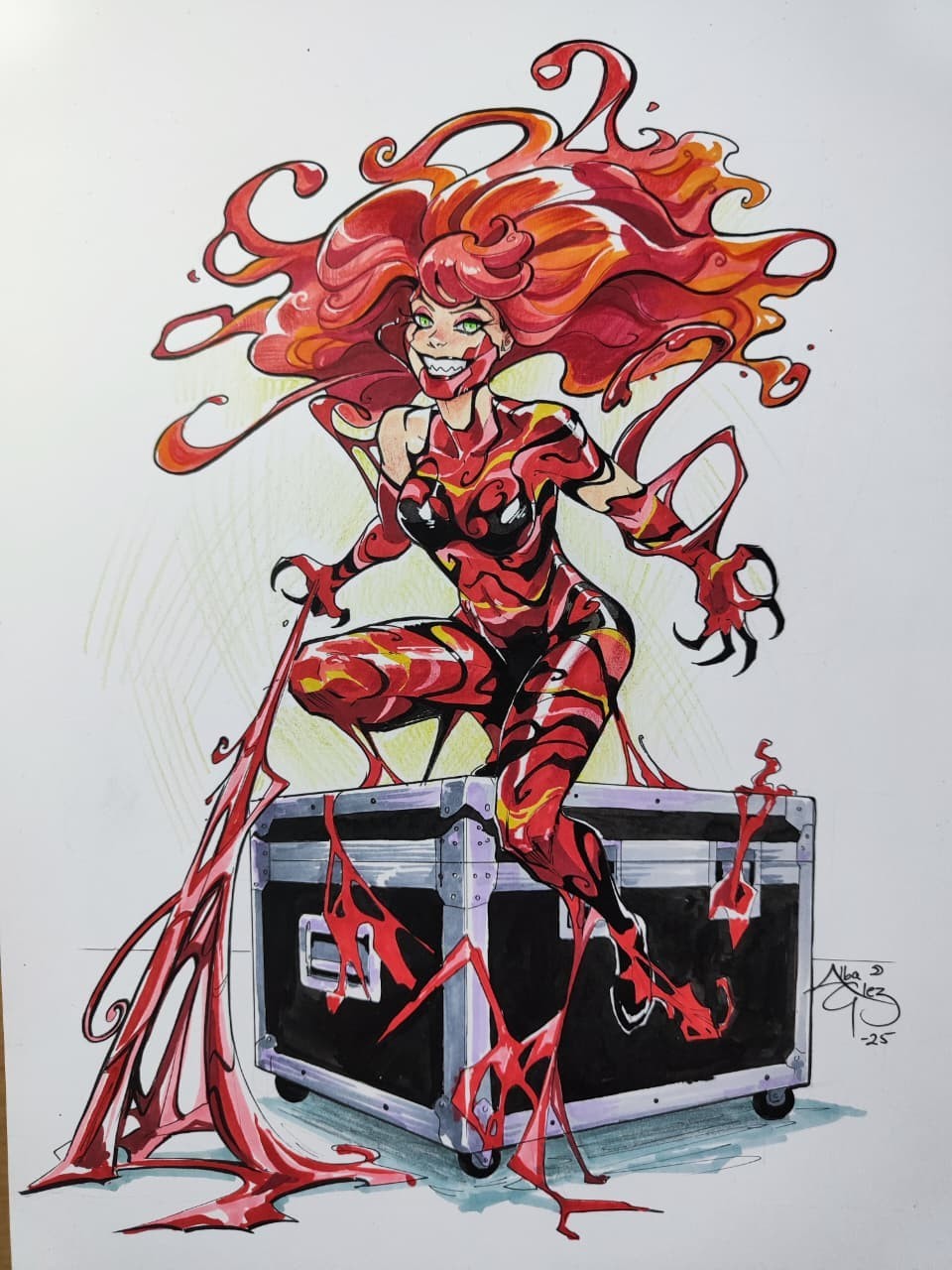 Alba Glez Original Sketch • Custom Commission - On Blank Cover - CGC/RAW