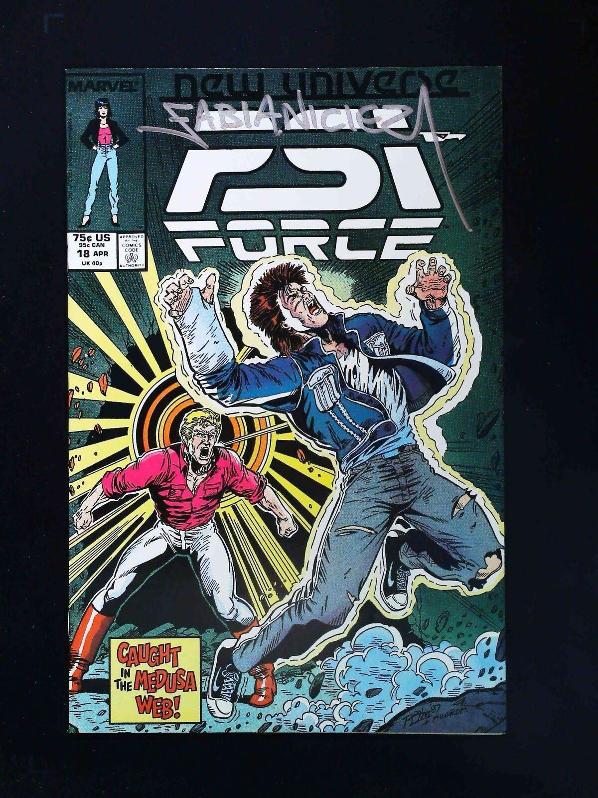 Psi-Force #18  Marvel Comics 1988 Vf+  Signed By Fabian Nicieza
