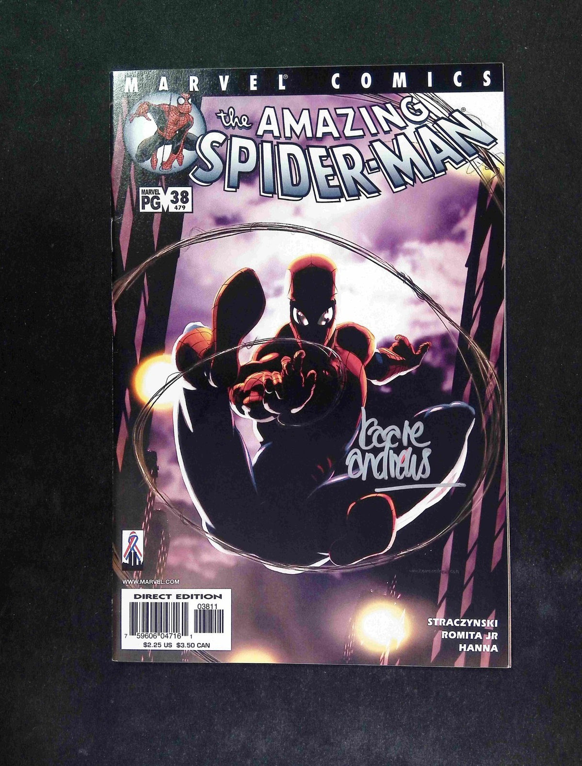 Amazing Spider-Man #38 (2ND SERIES) MARVEL 2002 VF+  Signed By Kaare Andrews