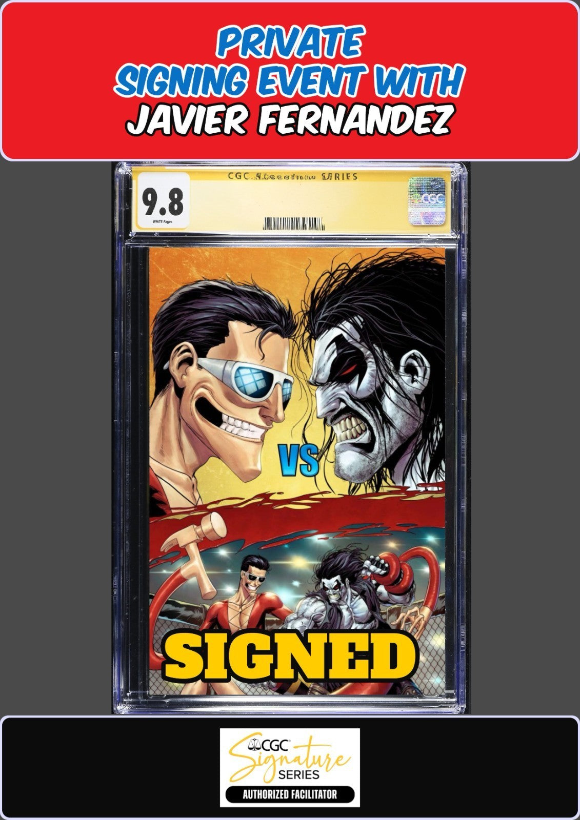 DC K.O. #2 TYLER KIRKHAM CGC SS 9.8 JAVIER FERNANDEZ PRIVATE SIGNING PRESALE