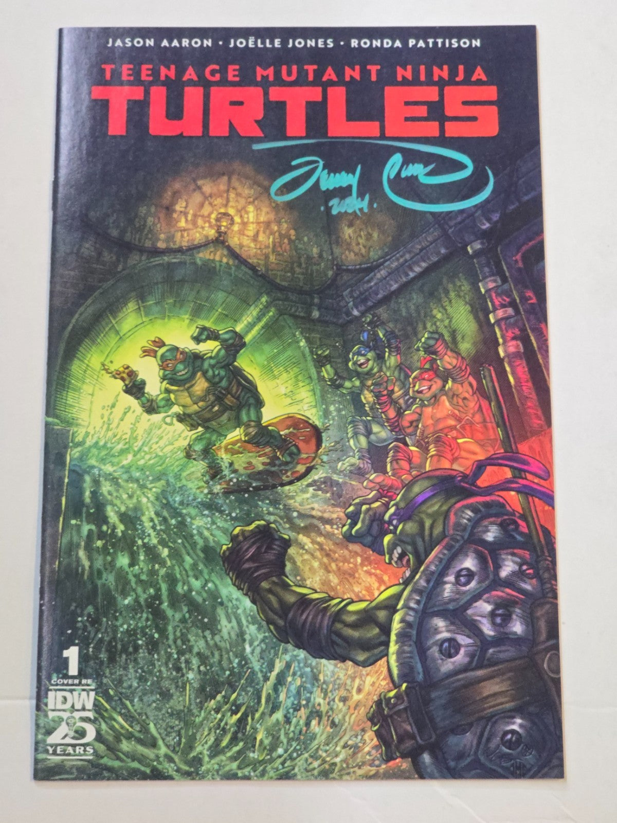 TEENAGE MUTANT NINJA TURTLES #1 IDW JOHN LUCAS VAR SIGNED JEREMY CLARK W/COA NM