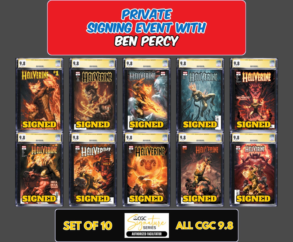 HELLVERINE #1-10 SET MAIN COVER CGC SS 9.8 BEN PERCY PRIVATE SIGNING PRESALE