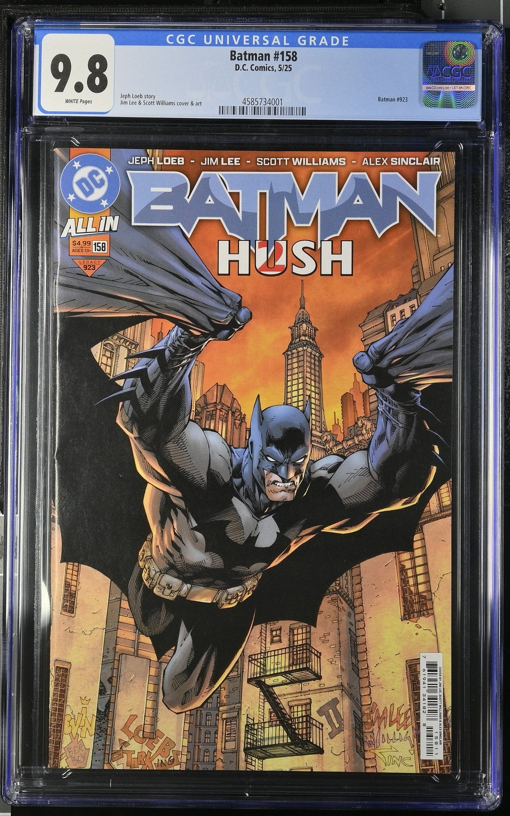 BATMAN #158 HUSH 2 DC COMICS 2025 CVR A JIM LEE CGC 9.8 NM