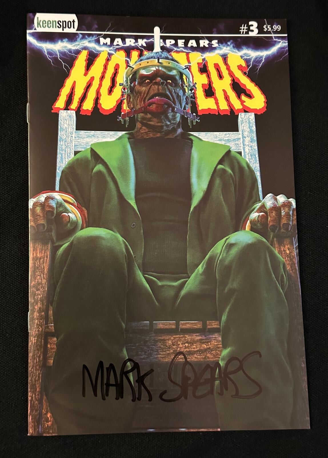 MARK SPEARS MONSTERS #3 FRANKENSTEIN VARIANT SIGNED BLACK MARK SPEARS HSVEXPO NM