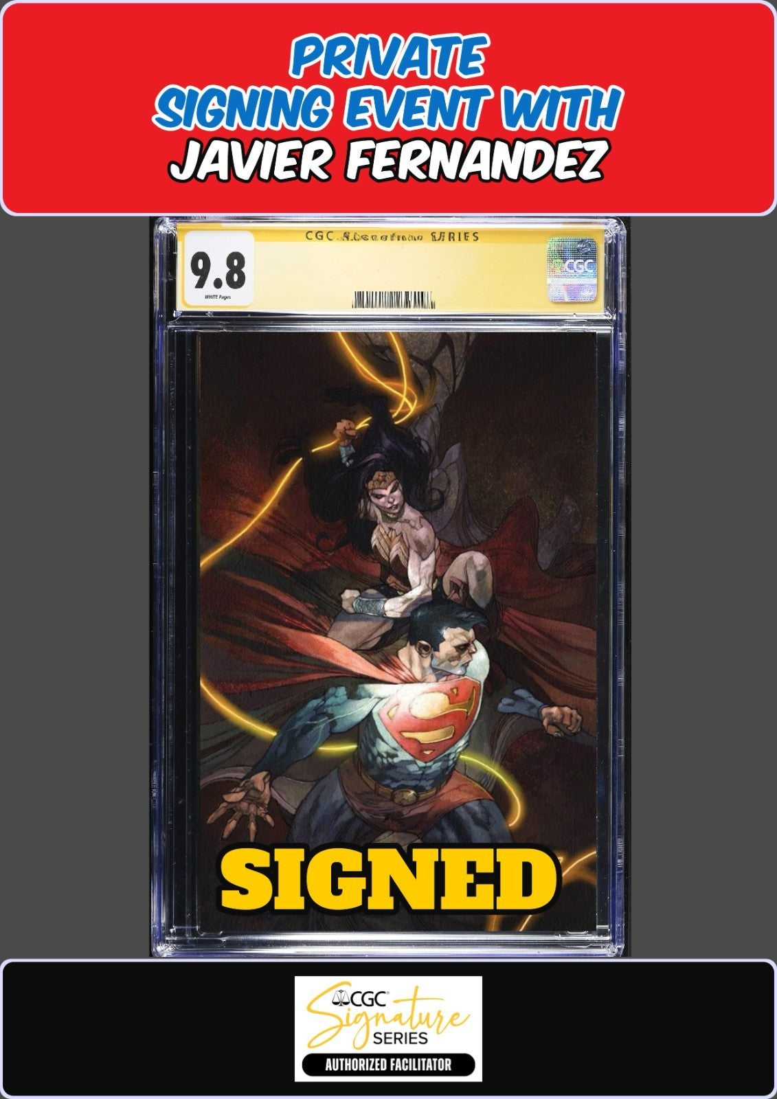 DC K.O. #2 SIMONE BIANCHI CGC SS 9.8 JAVIER FERNANDEZ PRIVATE SIGNING PRESALE