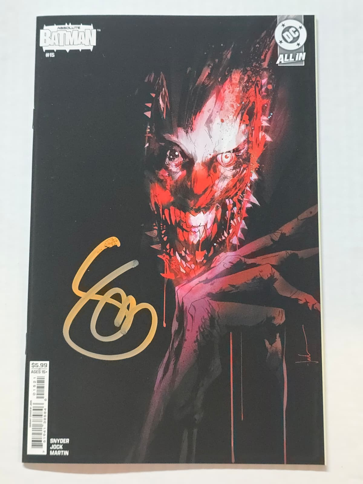 ABSOLUTE BATMAN #15 JOCK DC 1ST PRINT SIGNED SCOTT SNYDER W/COA NM